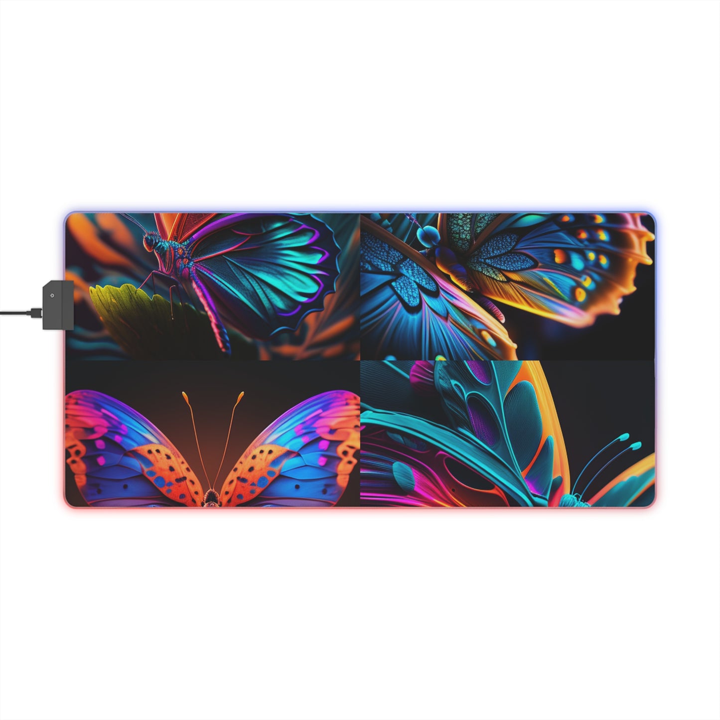 LED Gaming Mouse Pad Neon Butterfly Macro 5