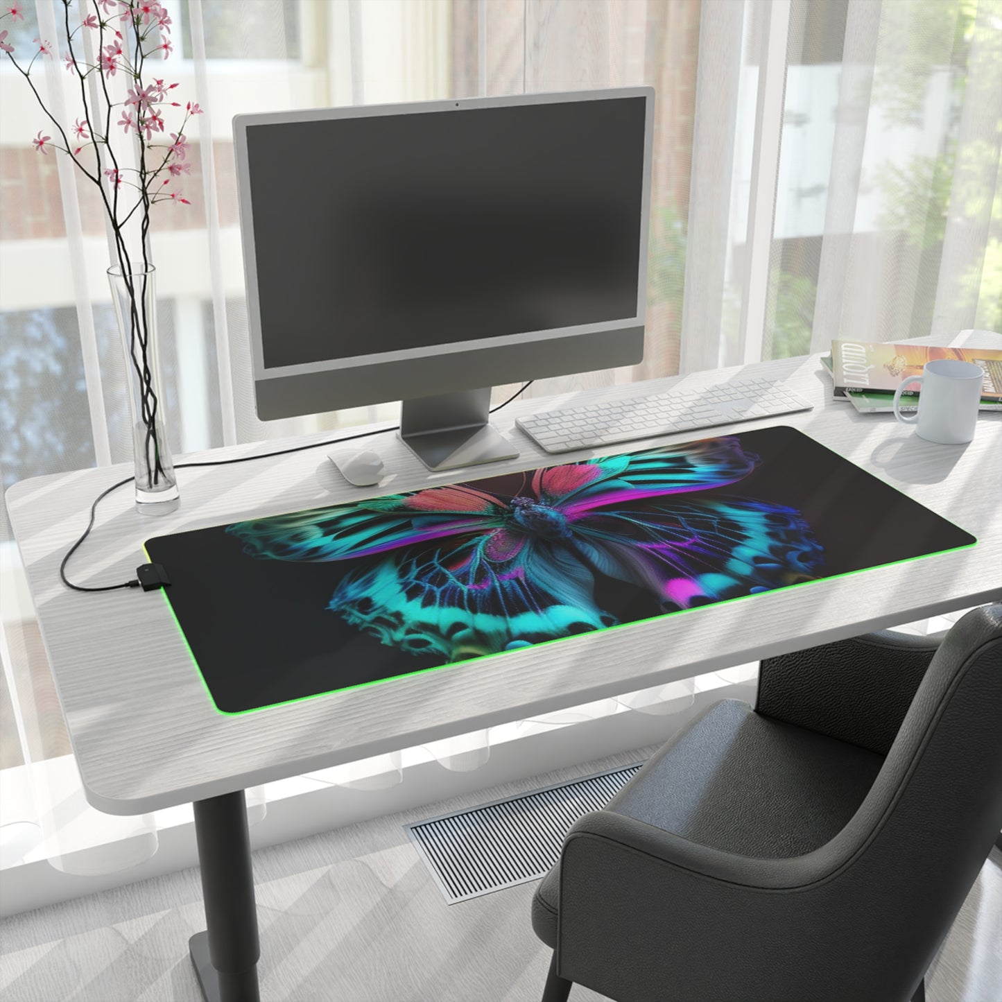 LED Gaming Mouse Pad Neon Butterfly Fusion 1