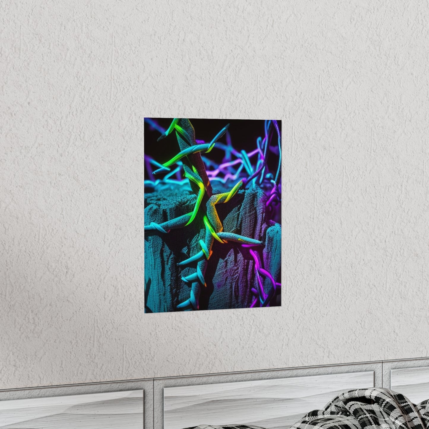 Premium Matte Vertical Posters Macro Neon Barbs 3