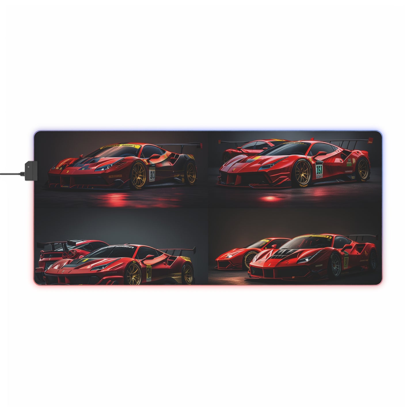 LED Gaming Mouse Pad Ferrari Red 5