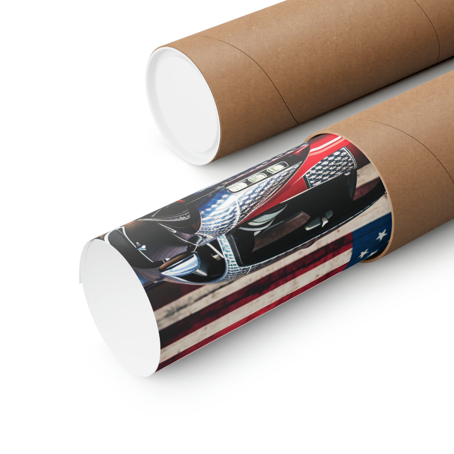 Premium Matte Vertical Posters Bugatti American Flag 1