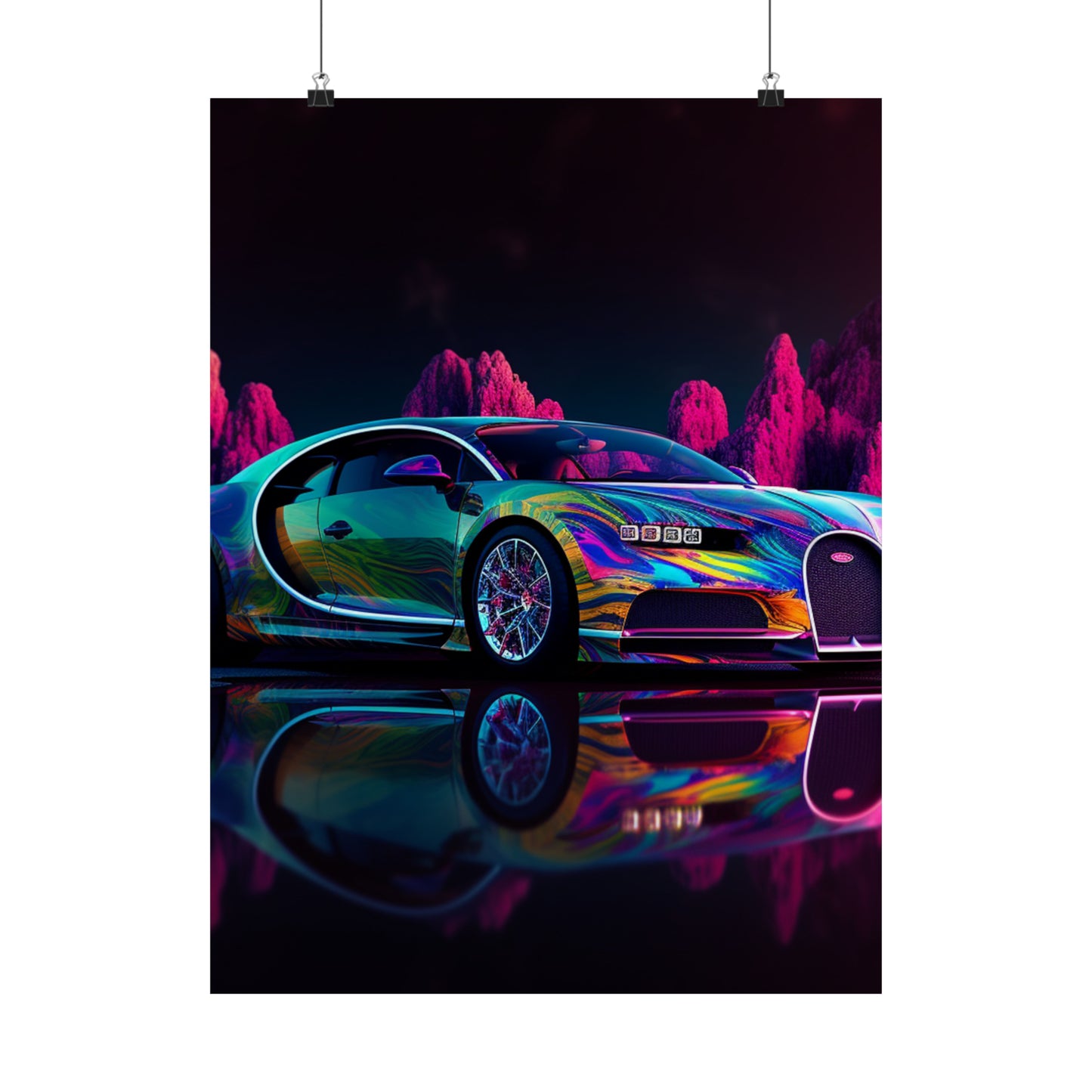 Premium Matte Vertical Posters Florescent Bugatti Flair 2