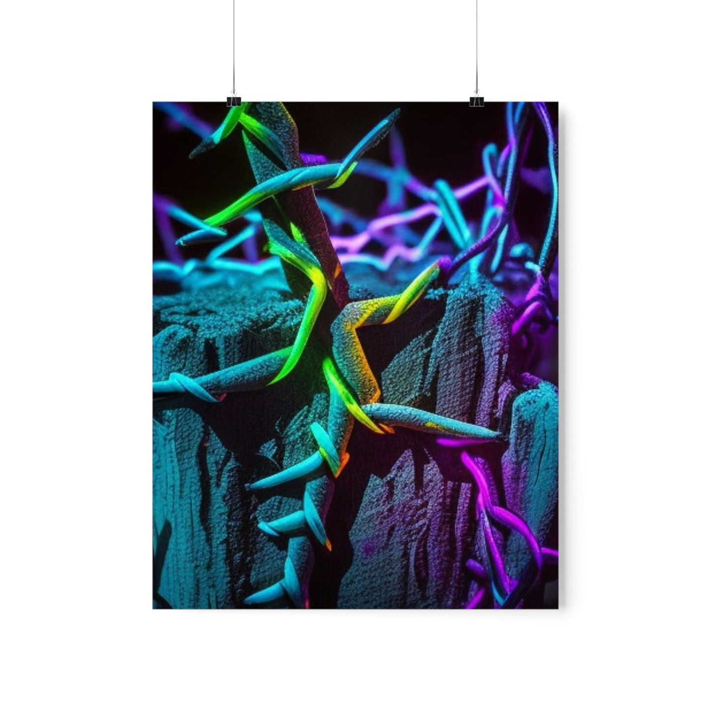 Premium Matte Vertical Posters Macro Neon Barbs 3