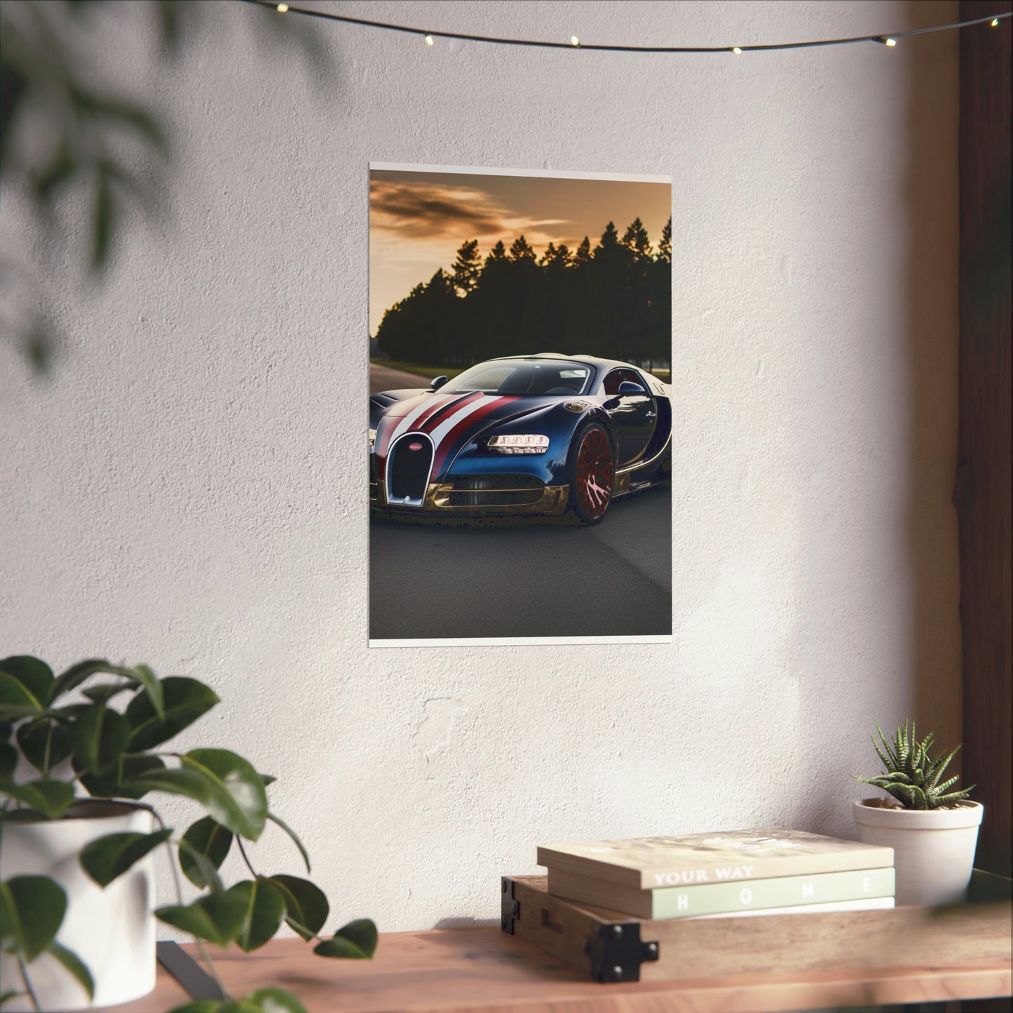 Premium Matte Vertical Posters Bugatti Flag American 1