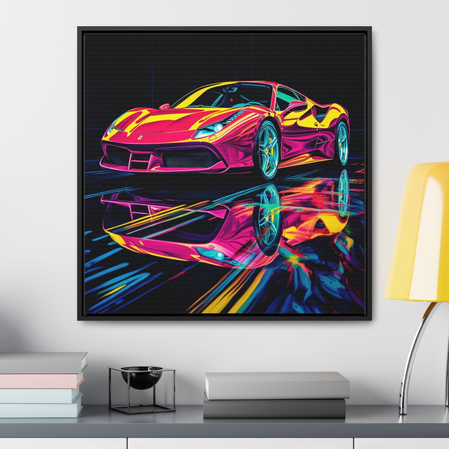 Gallery Canvas Wraps, Square Frame Pink Ferrari Macro 1