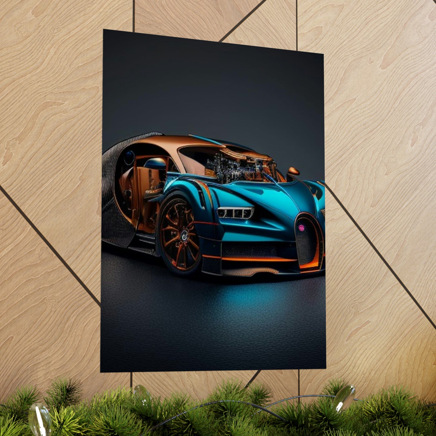 Premium Matte Vertical Posters Bugatti Blue 4