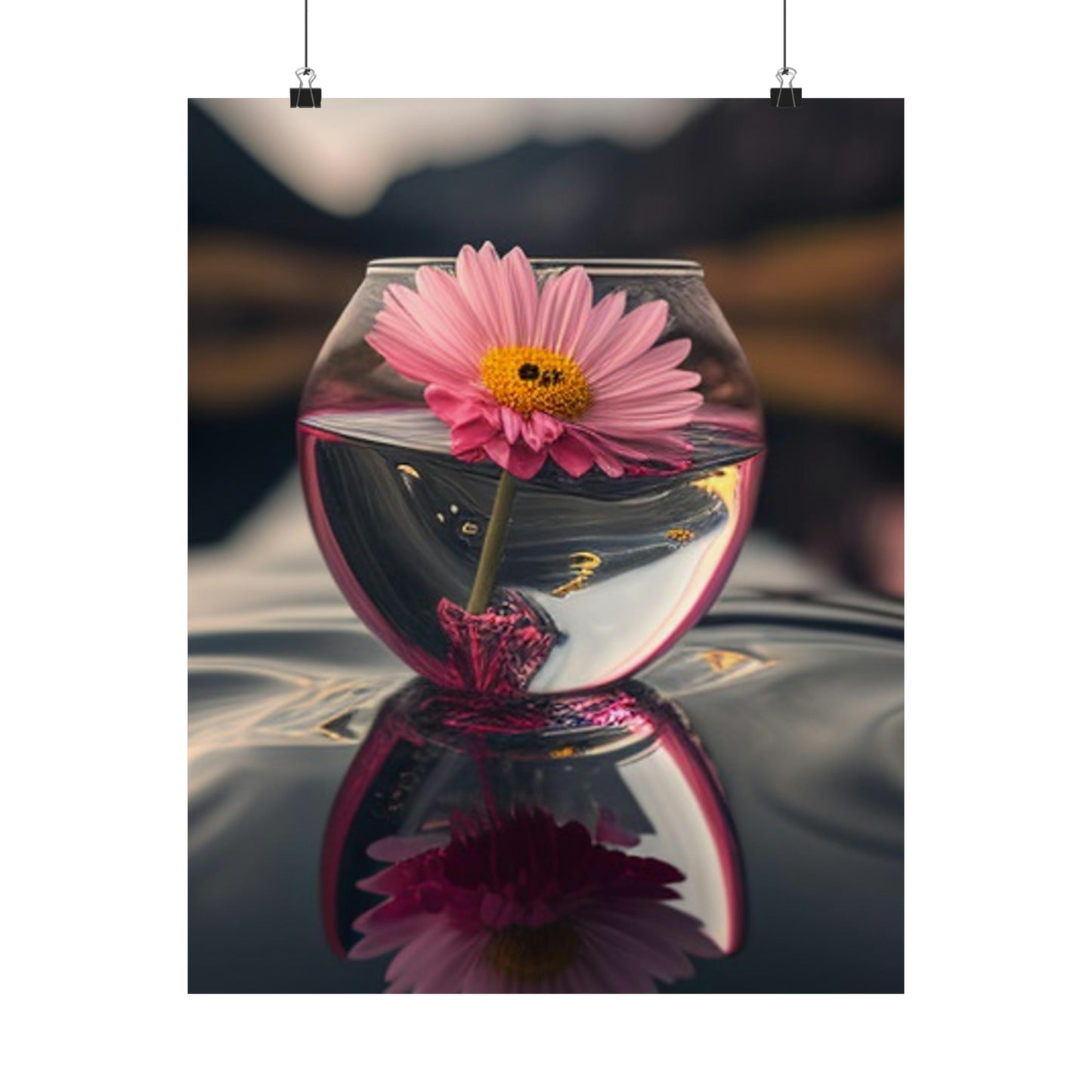 Premium Matte Vertical Posters Pink Daisy 1