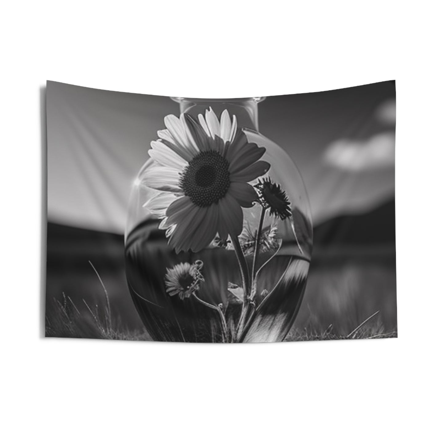 Indoor Wall Tapestries Yellw Sunflower in a vase 4