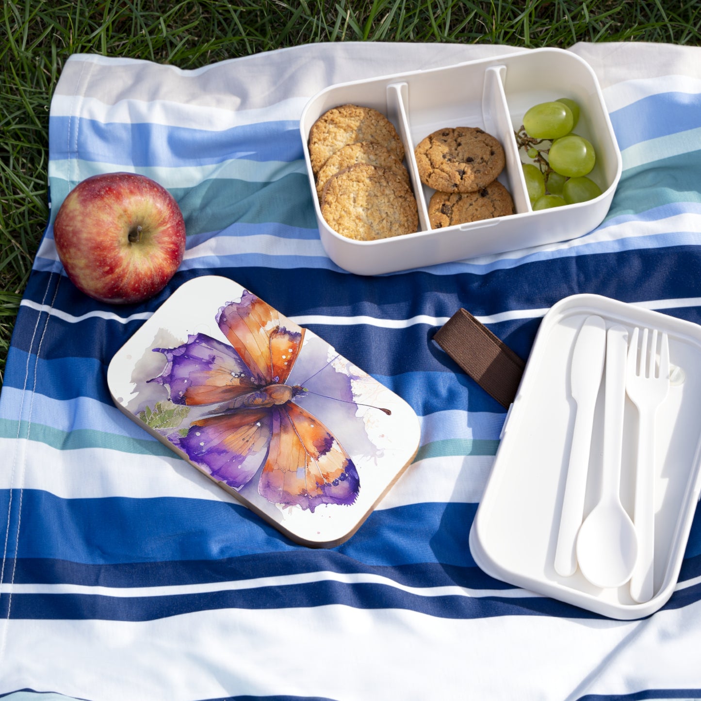 Bento Lunch Box MerlinRose Watercolor Butterfly 2