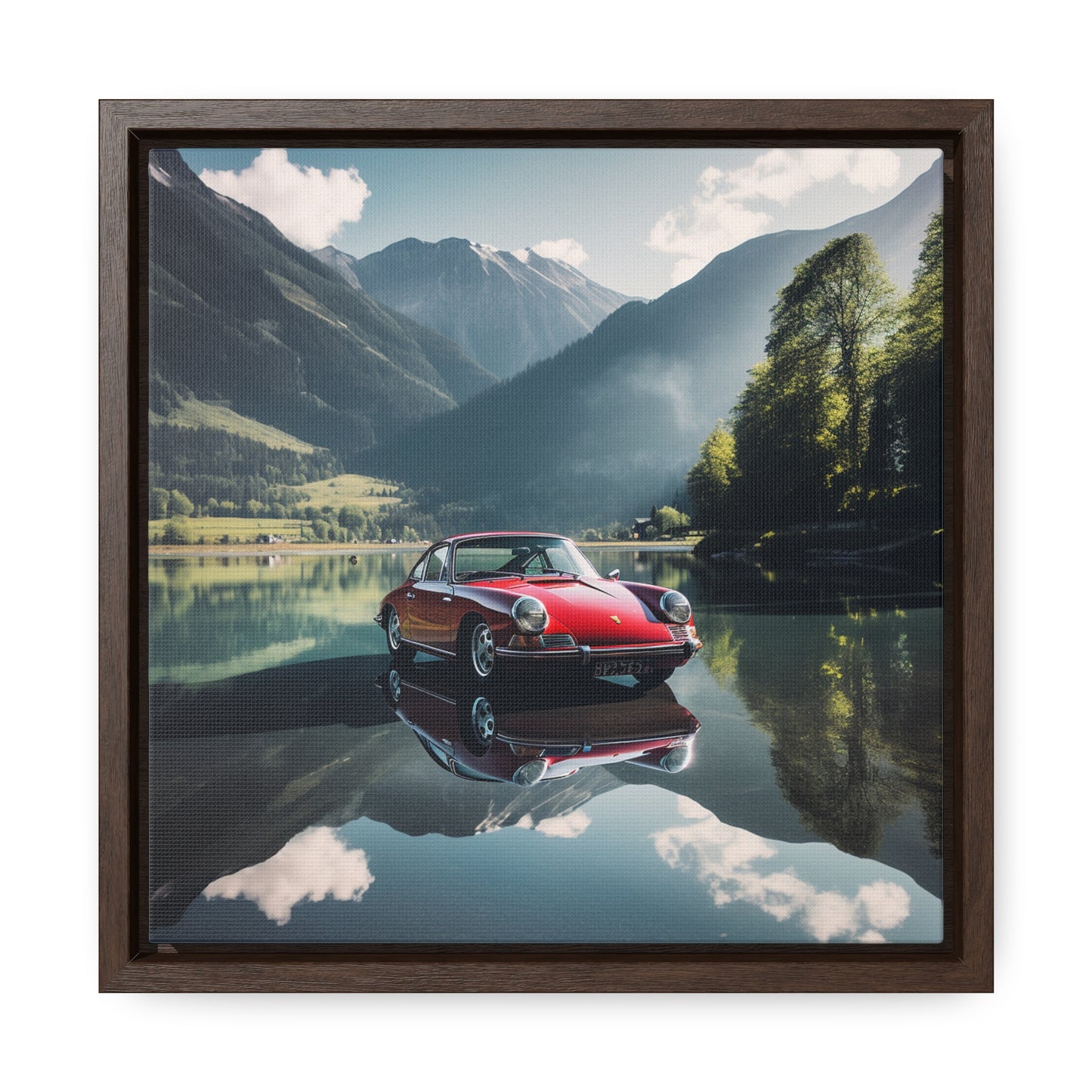 Gallery Canvas Wraps, Square Frame Porsche Lake 3