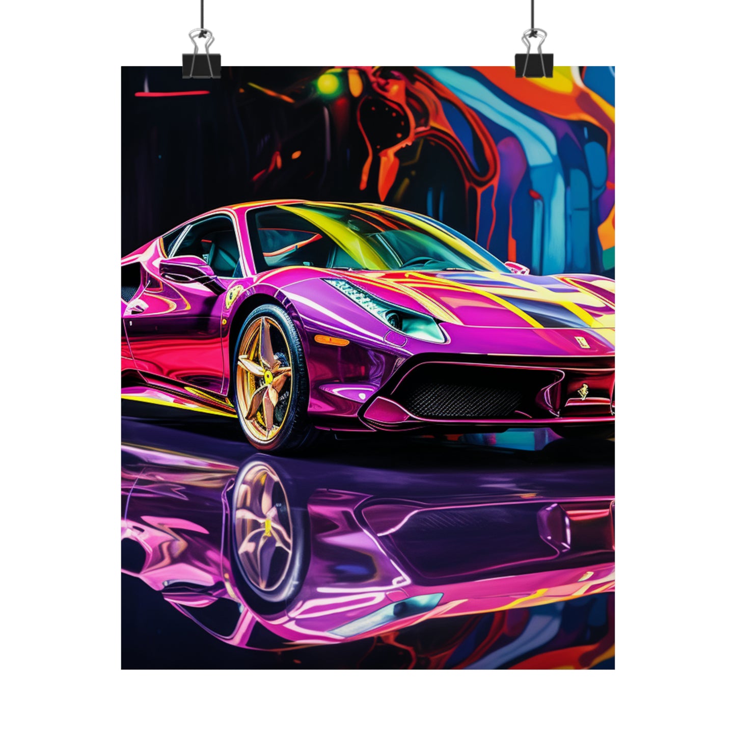 Premium Matte Vertical Posters Pink Macro Ferrari 2