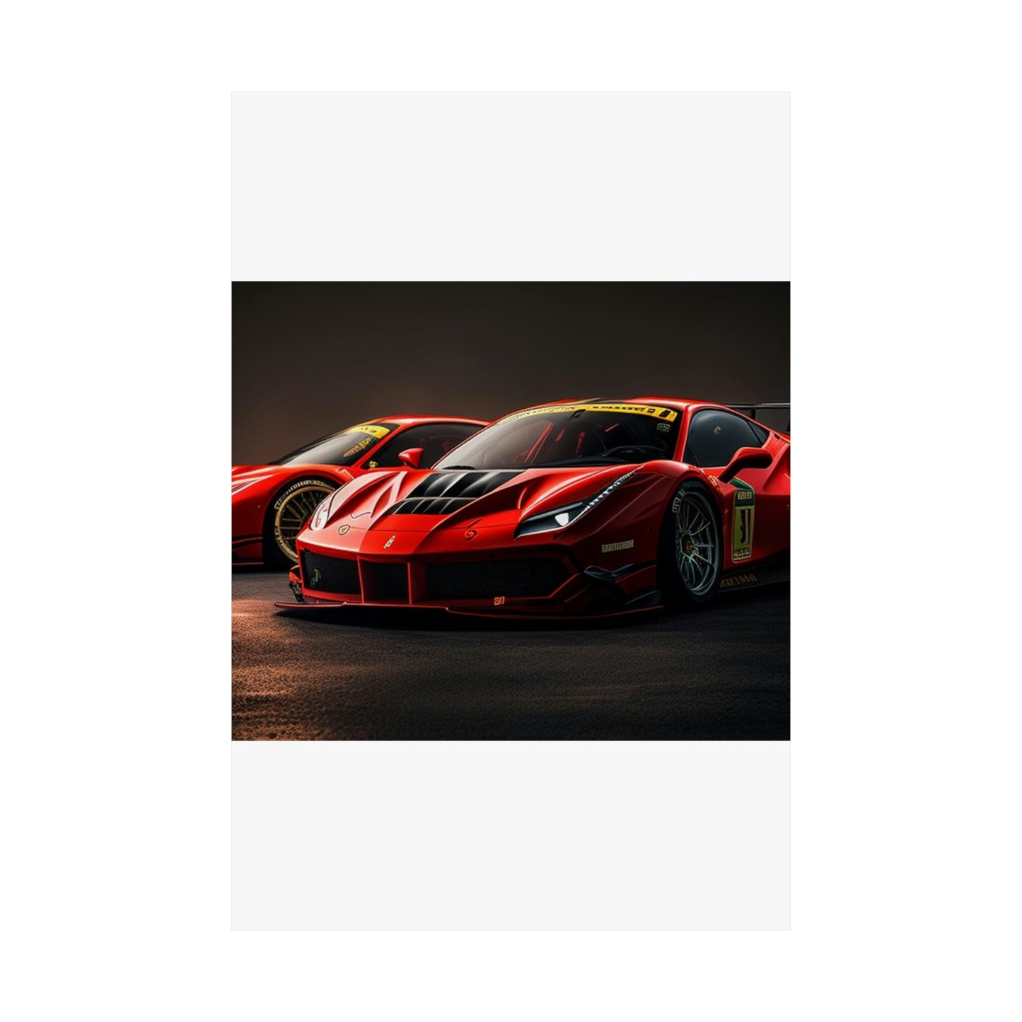 Premium Matte Vertical Posters Ferrari Red 4