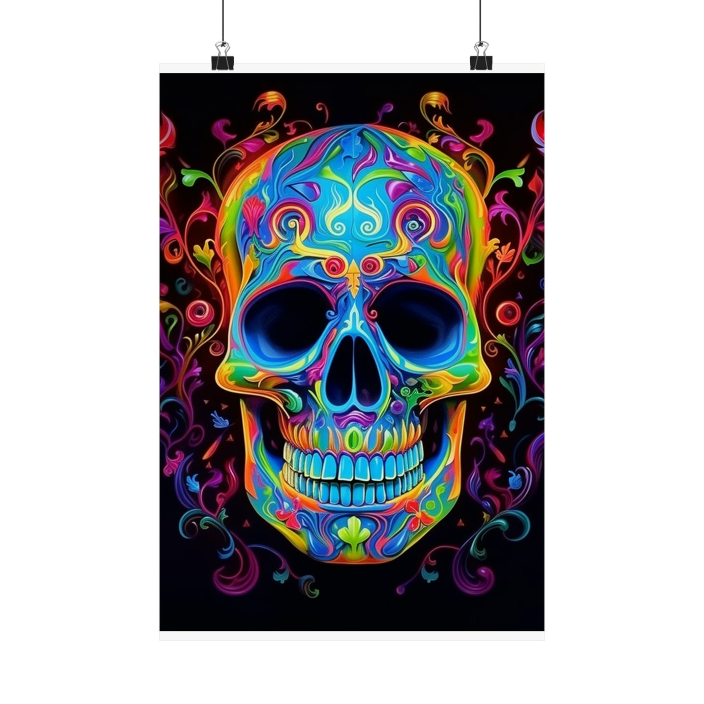 Premium Matte Vertical Posters Macro Skull Color 4