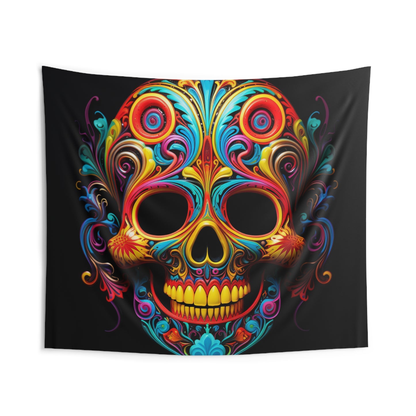 Indoor Wall Tapestries Macro Skull Color 1