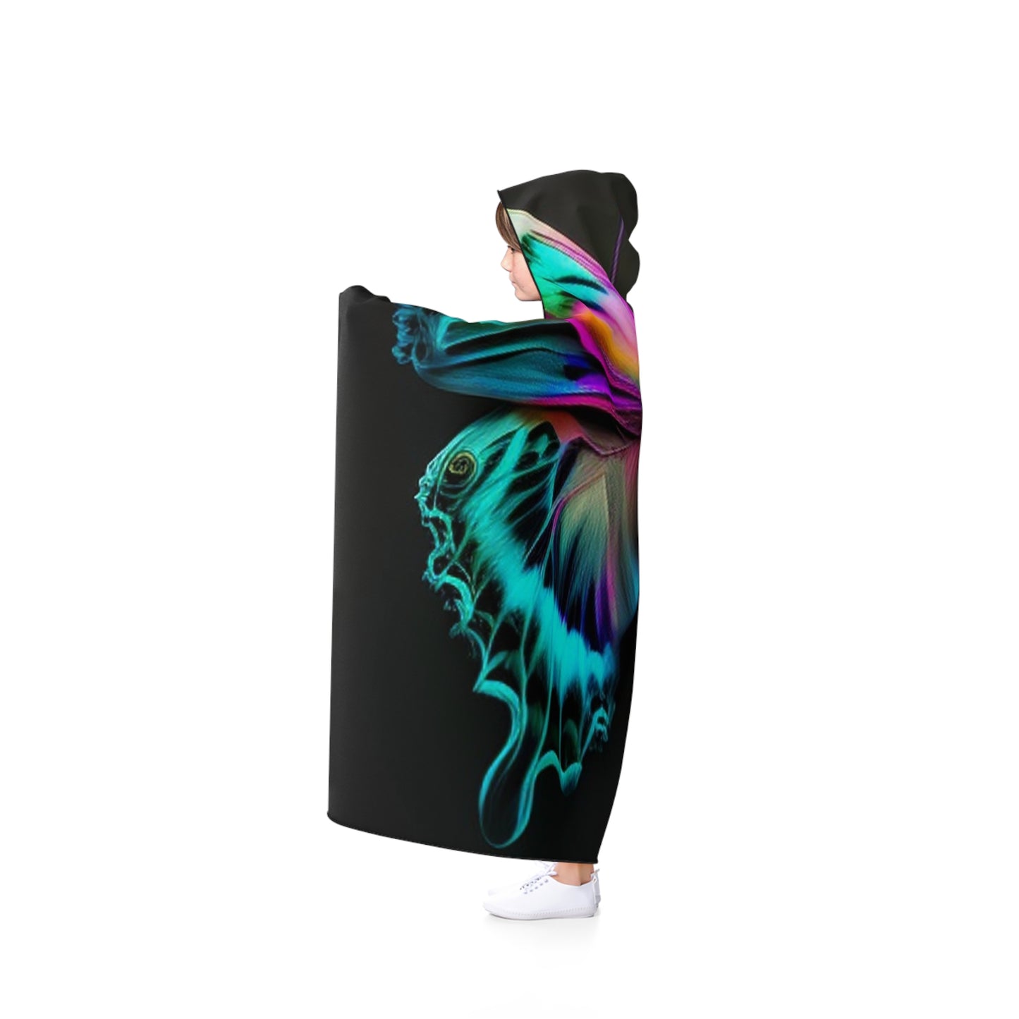 Hooded Blanket Neon Butterfly Fusion 4
