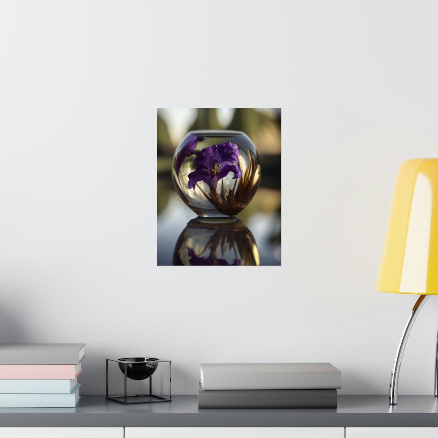 Premium Matte Vertical Posters Purple Iris in a vase 2