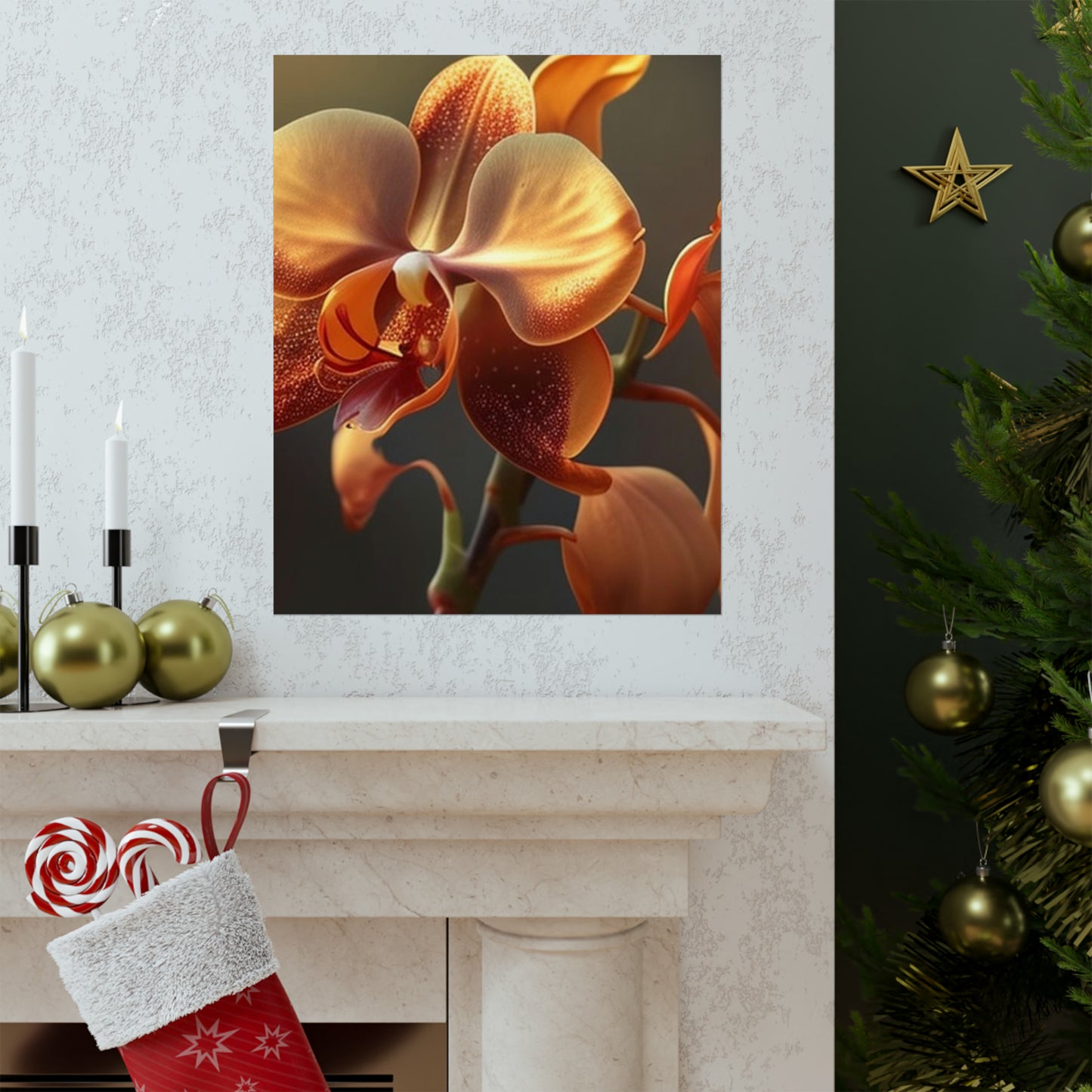 Premium Matte Vertical Posters Orange Orchid 1