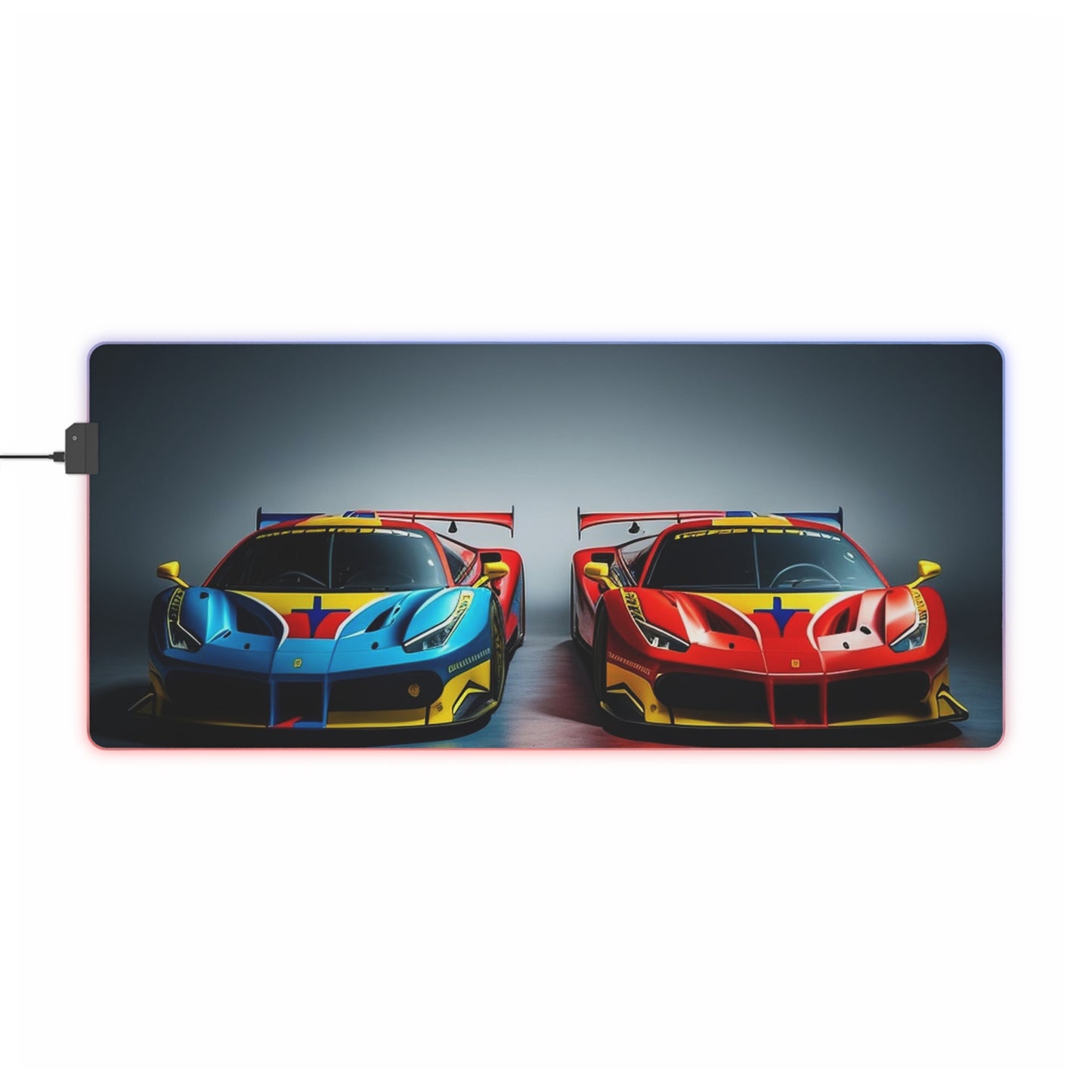 LED Gaming Mouse Pad Ferrari Red Blue 2