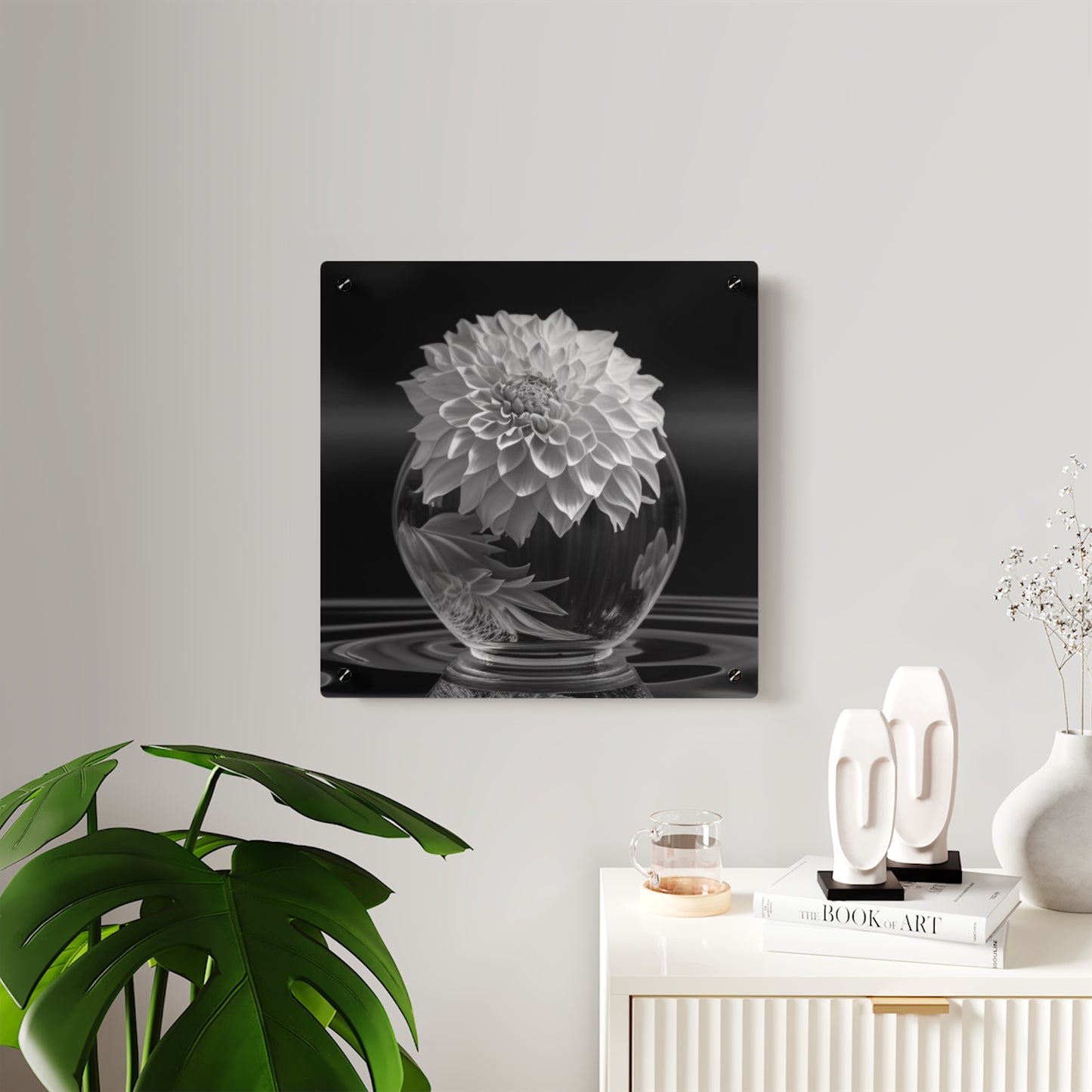 Acrylic Wall Art Panels White Dahlia 1