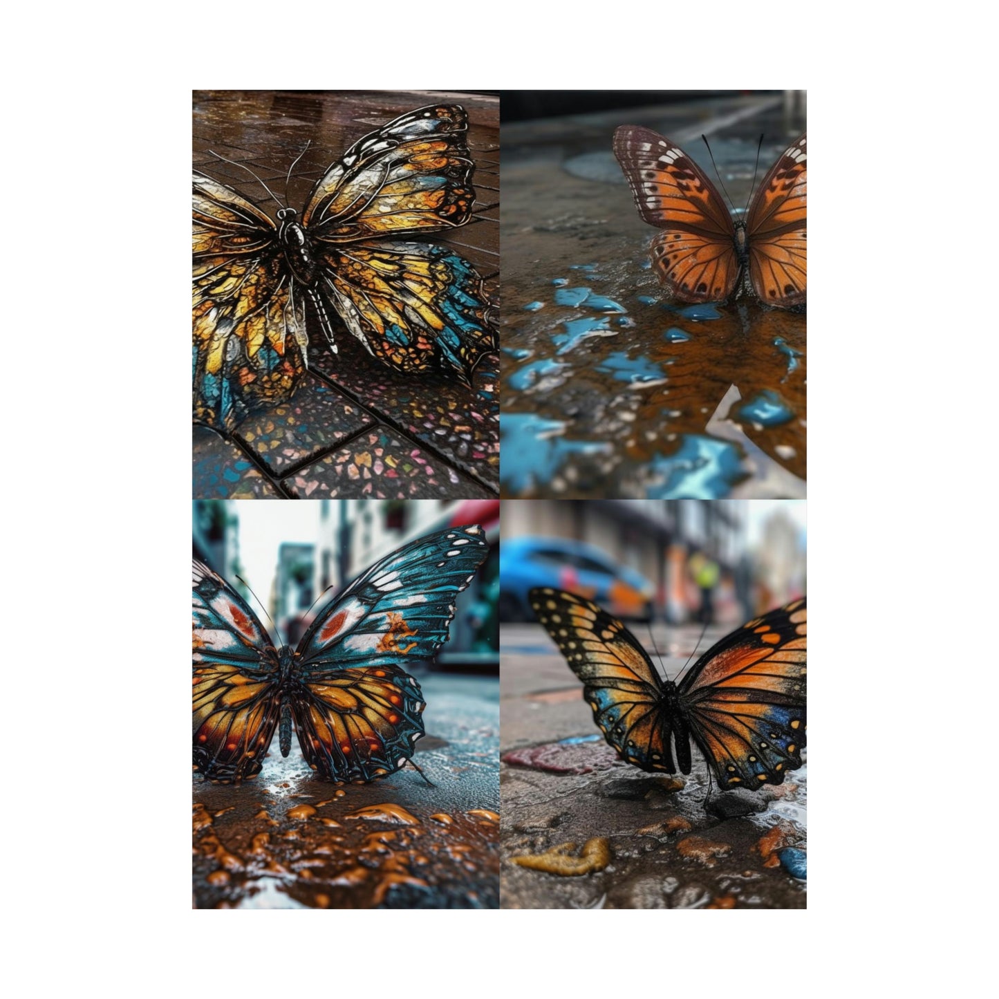 Premium Matte Vertical Posters Water Butterfly Street 5