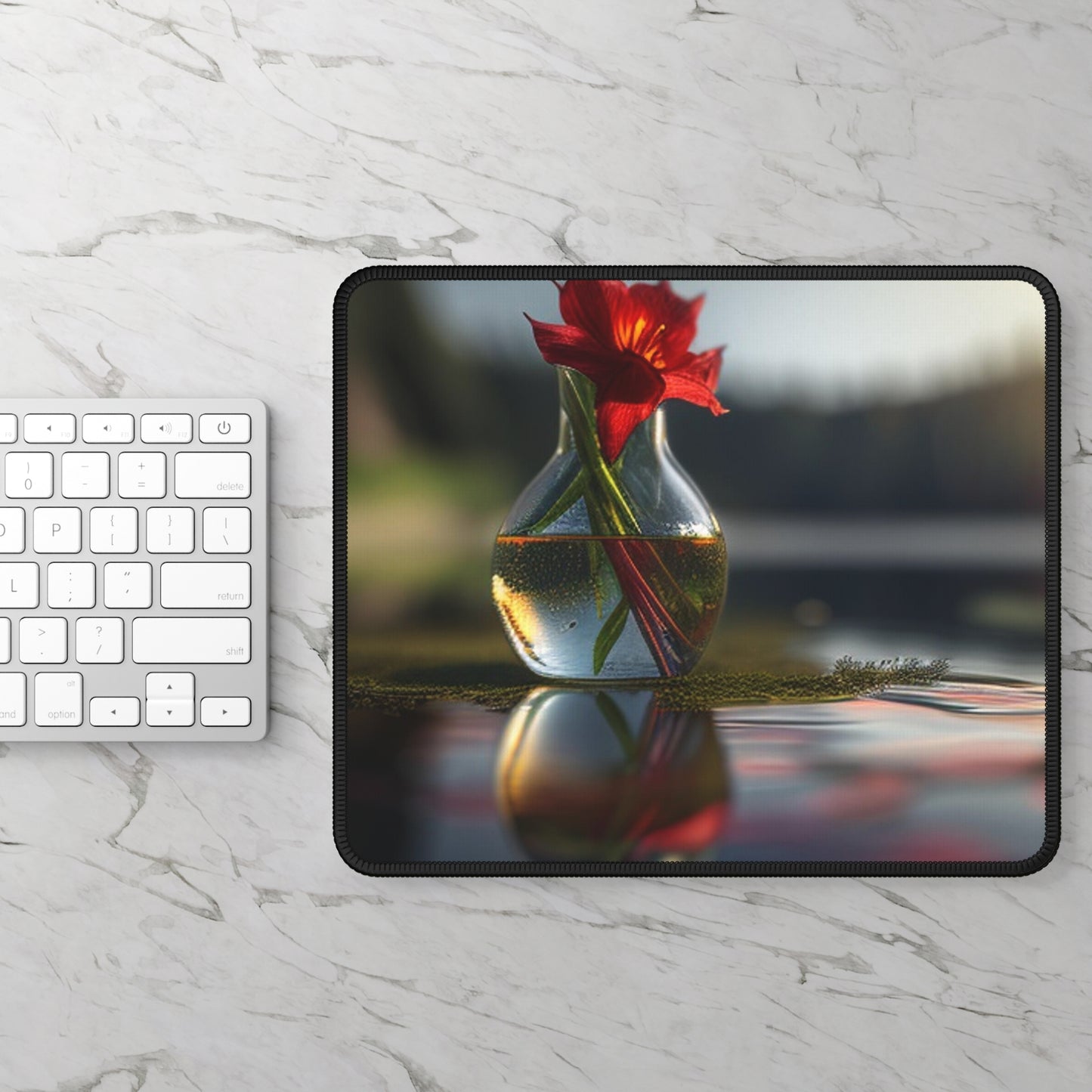 Gaming Mouse Pad  Red Lily in a Glass vase 3