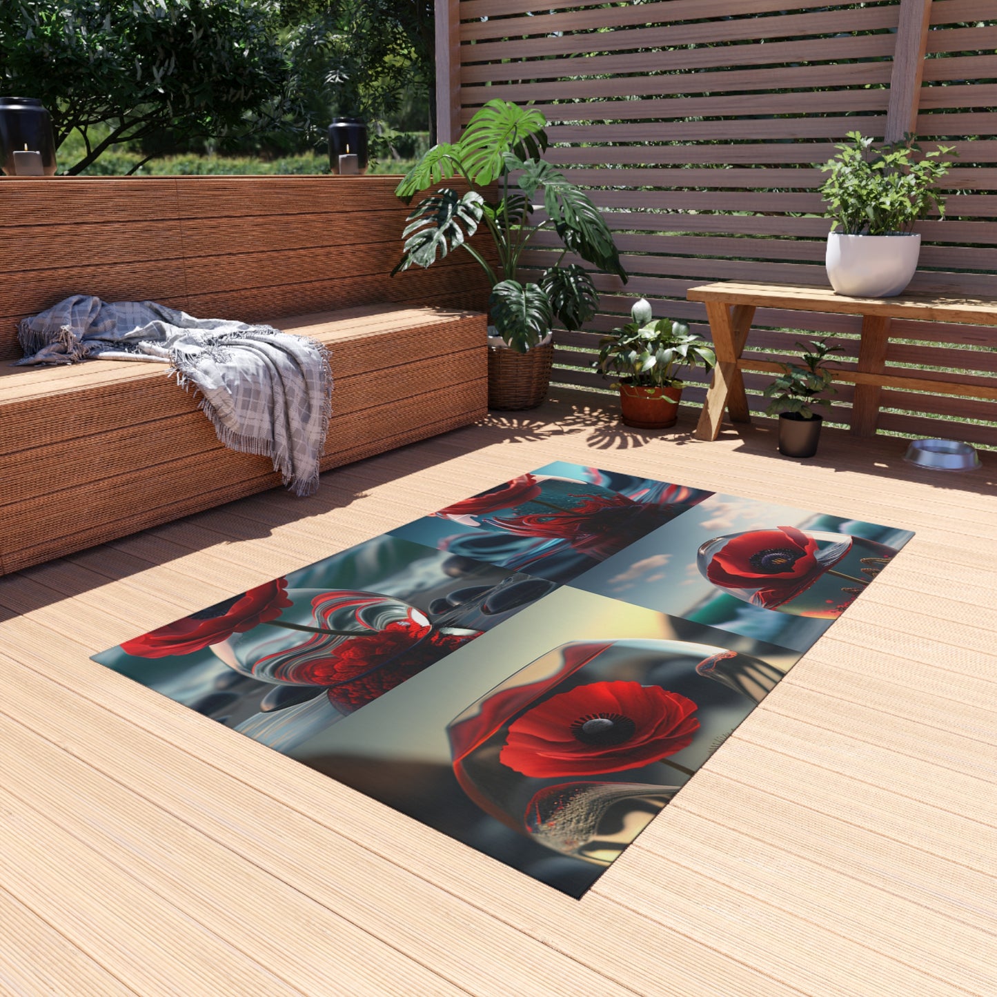 Outdoor Rug  Red Anemone in a Vase 5