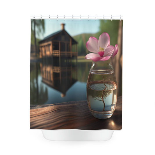 Polyester Shower Curtain Magnolia in a Glass vase 1
