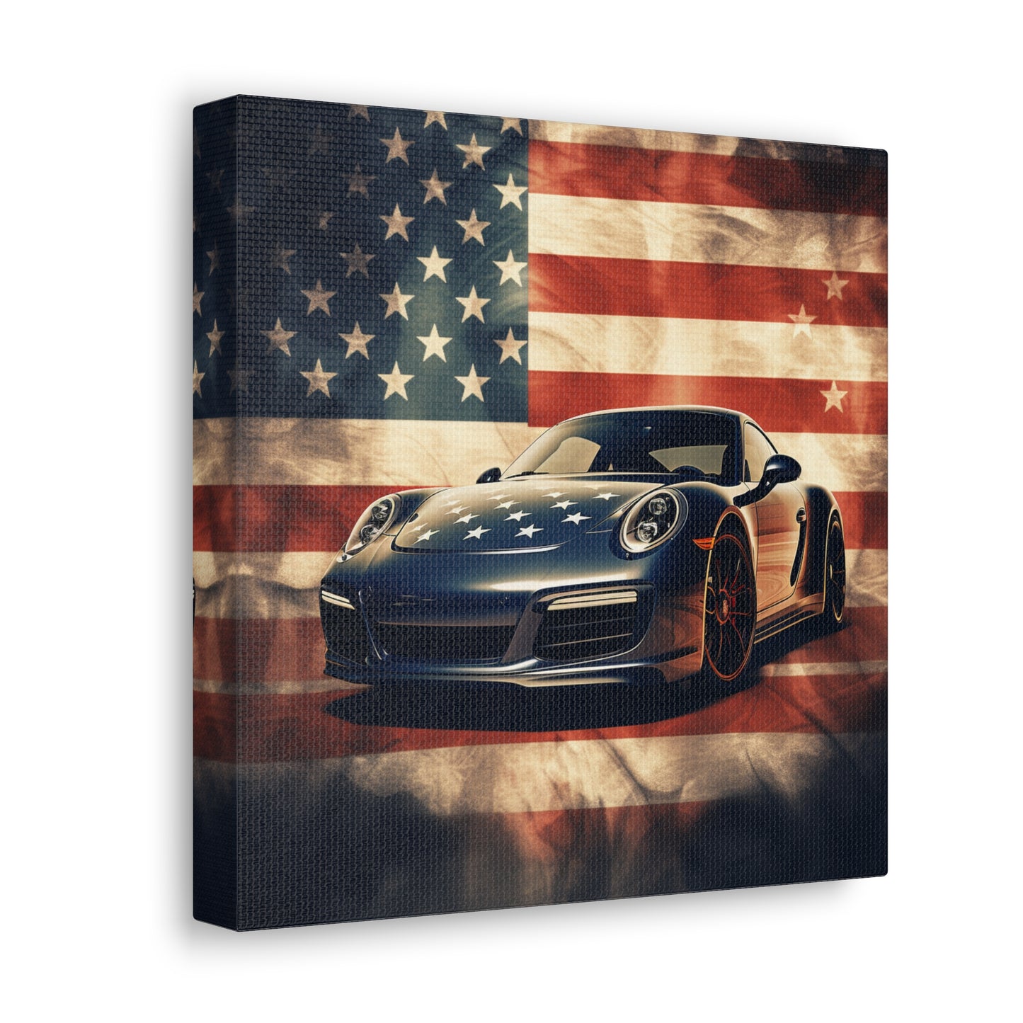 Canvas Gallery Wraps Abstract American Flag Background Porsche 3