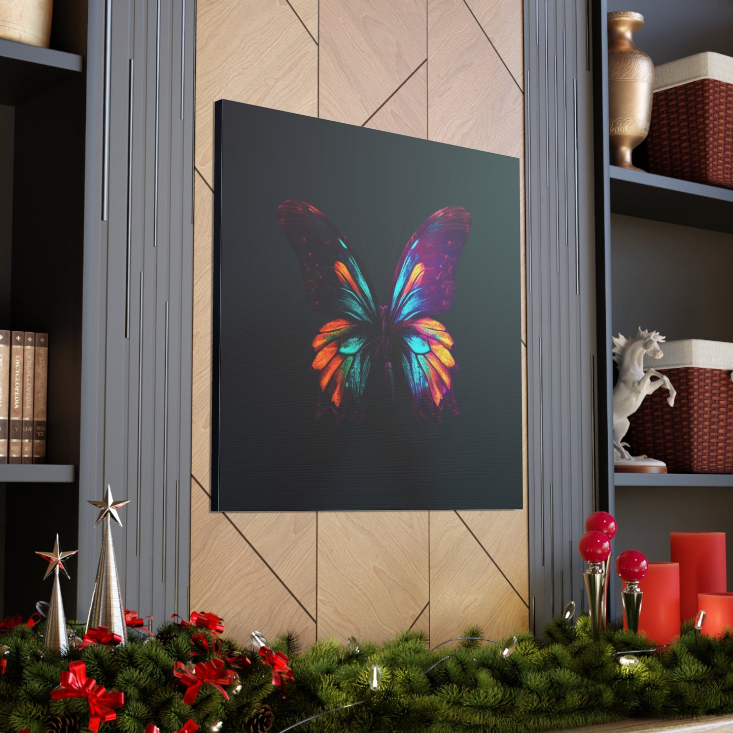 Canvas Gallery Wraps Hyper Colorful Butterfly Macro 4