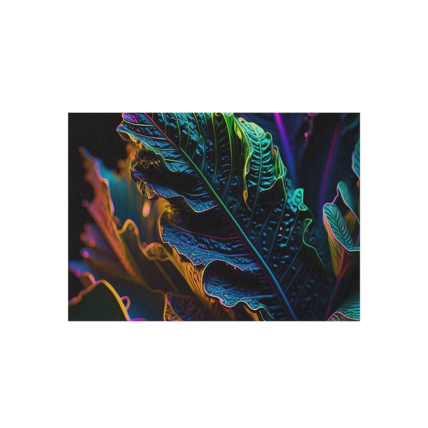 Outdoor Rug  Florescent Skull Death 4