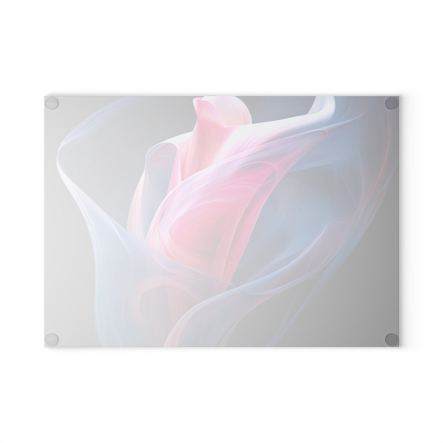 Glass Cutting Board Pink & Blue Tulip Rose 3