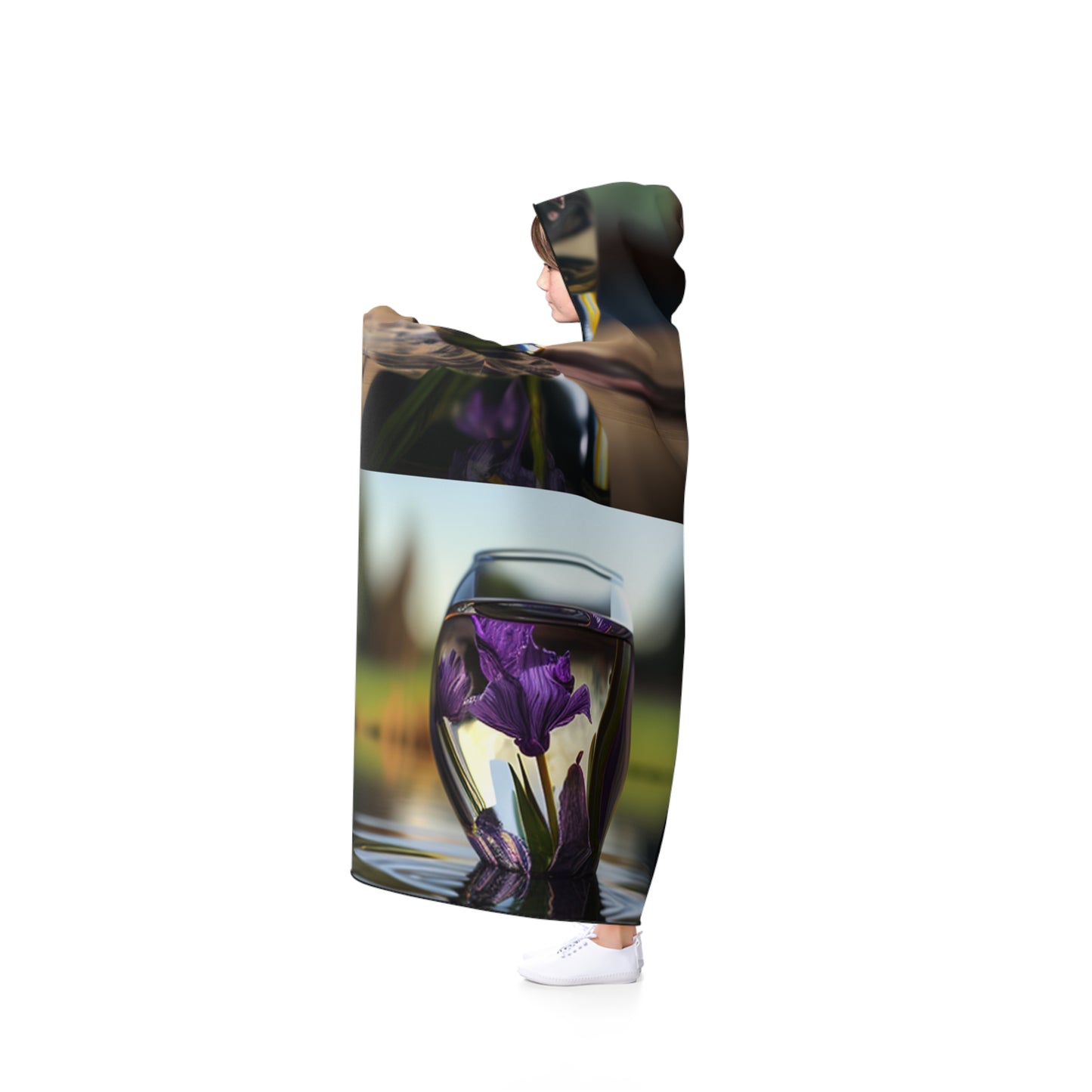 Hooded Blanket Purple Iris in a vase 5