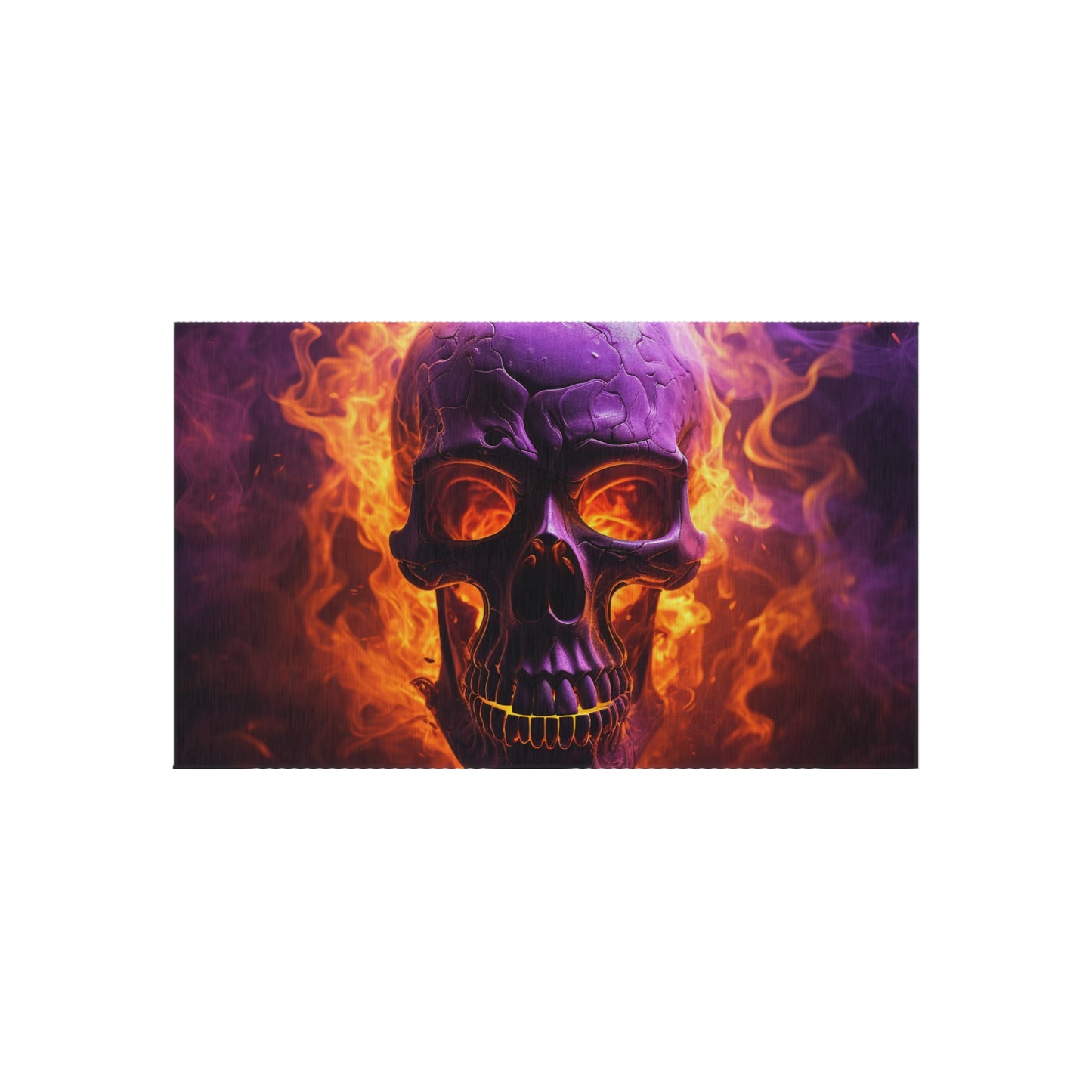 Outdoor Rug  Skull Flames 3