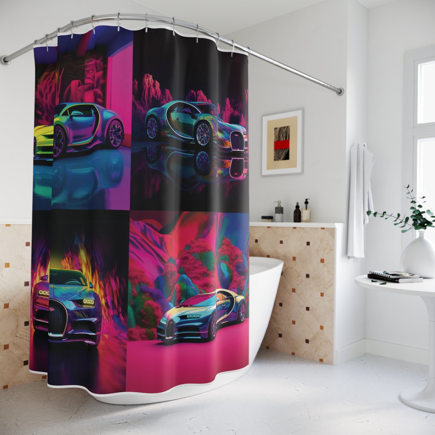 Polyester Shower Curtain Florescent Bugatti Flair 5