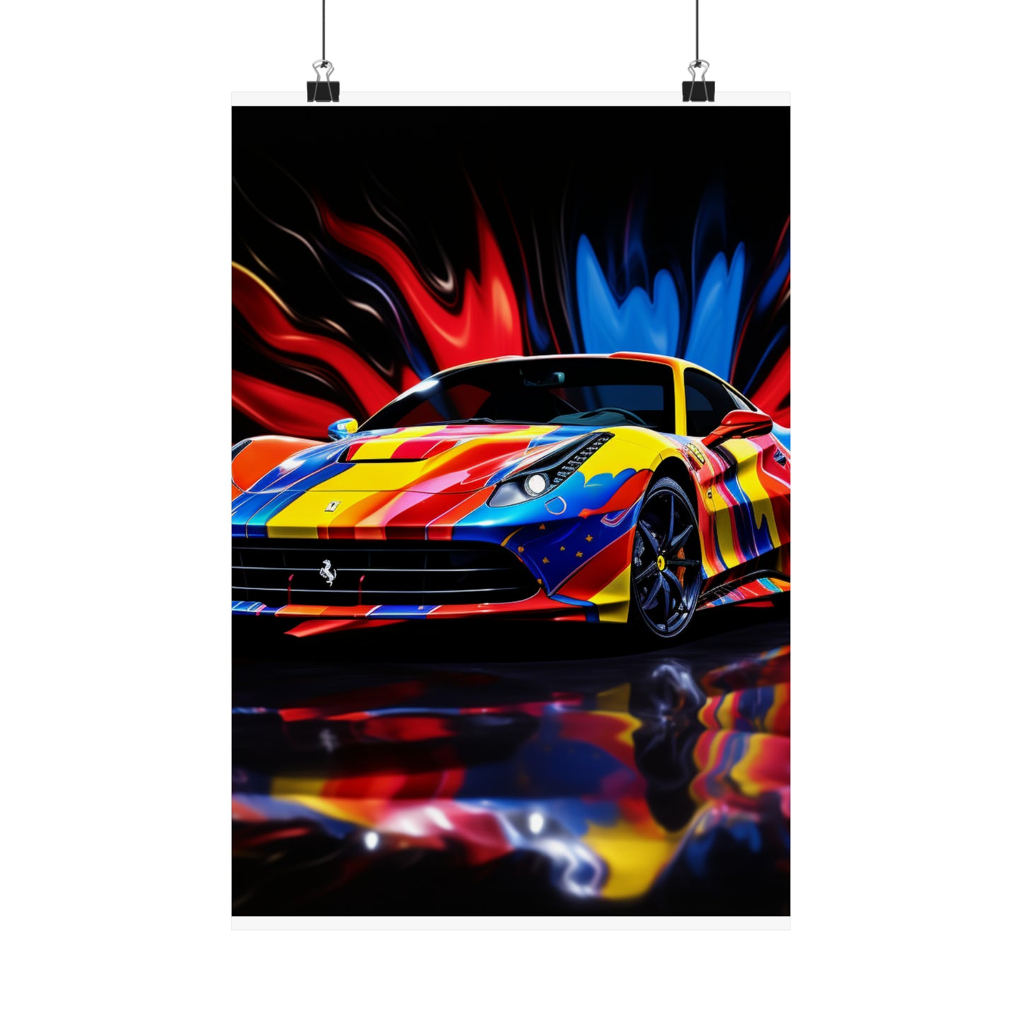 Premium Matte Vertical Posters Hyper Colorfull Ferrari 1