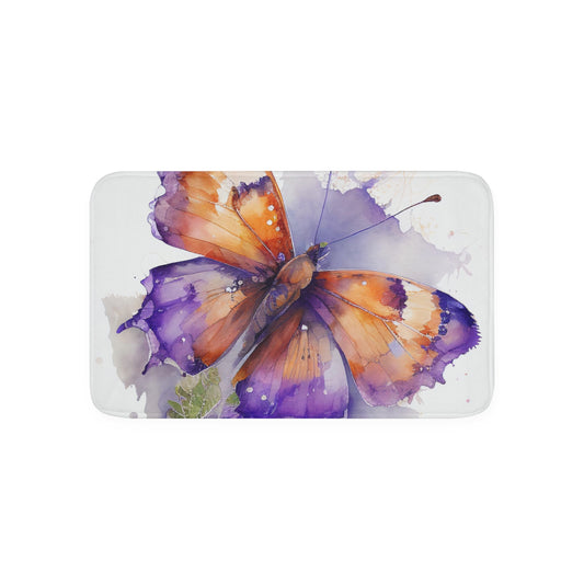 Memory Foam Bath Mat MerlinRose Watercolor Butterfly 2