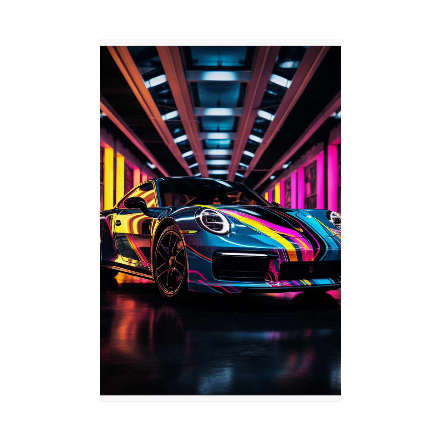 Premium Matte Vertical Posters Macro Porsche 1