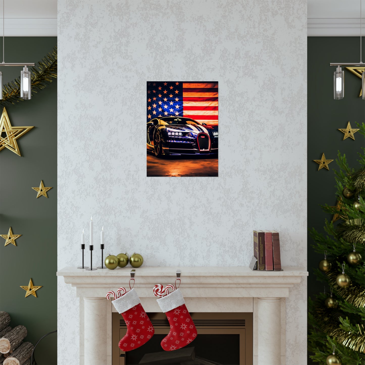 Premium Matte Vertical Posters Macro Bugatti American Flag 4