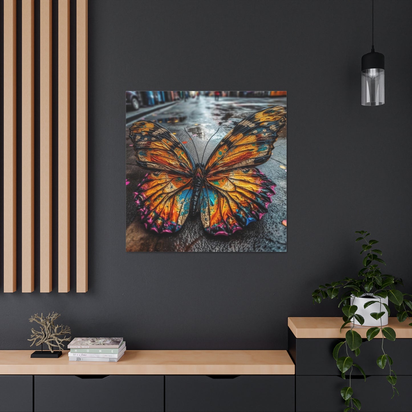 Canvas Gallery Wraps Liquid Street Butterfly 1