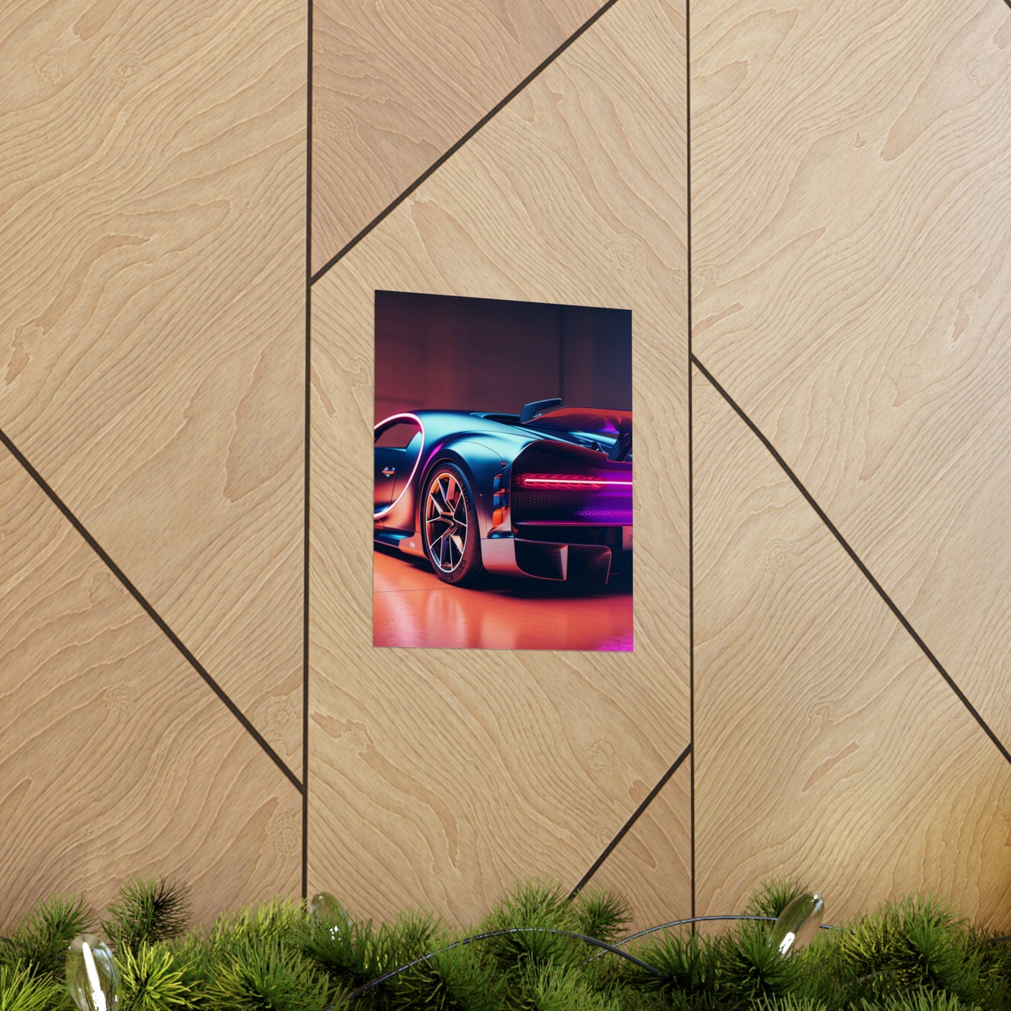 Premium Matte Vertical Posters Hyper Bugatti Neon Chiron 2