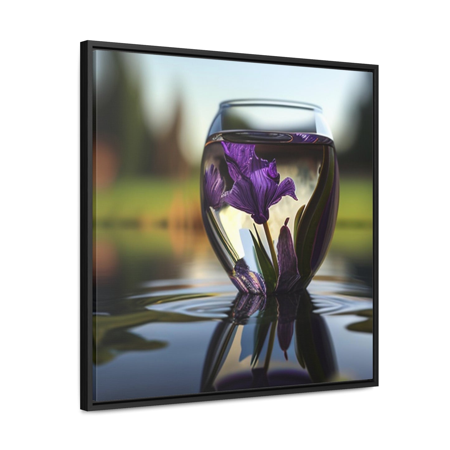 Gallery Canvas Wraps, Square Frame Purple Iris in a vase 3