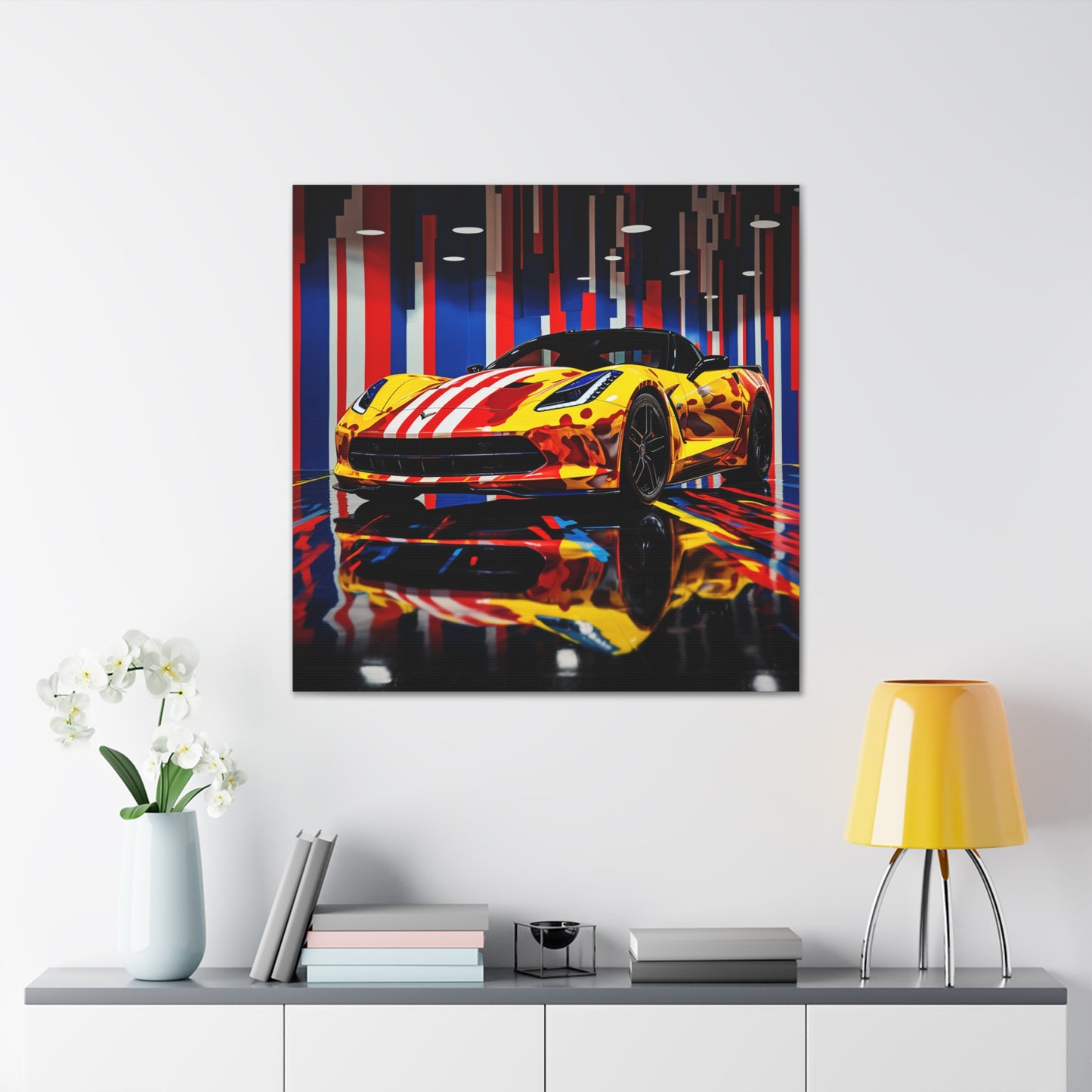 Canvas Gallery Wraps Macro Flag Ferrari 4