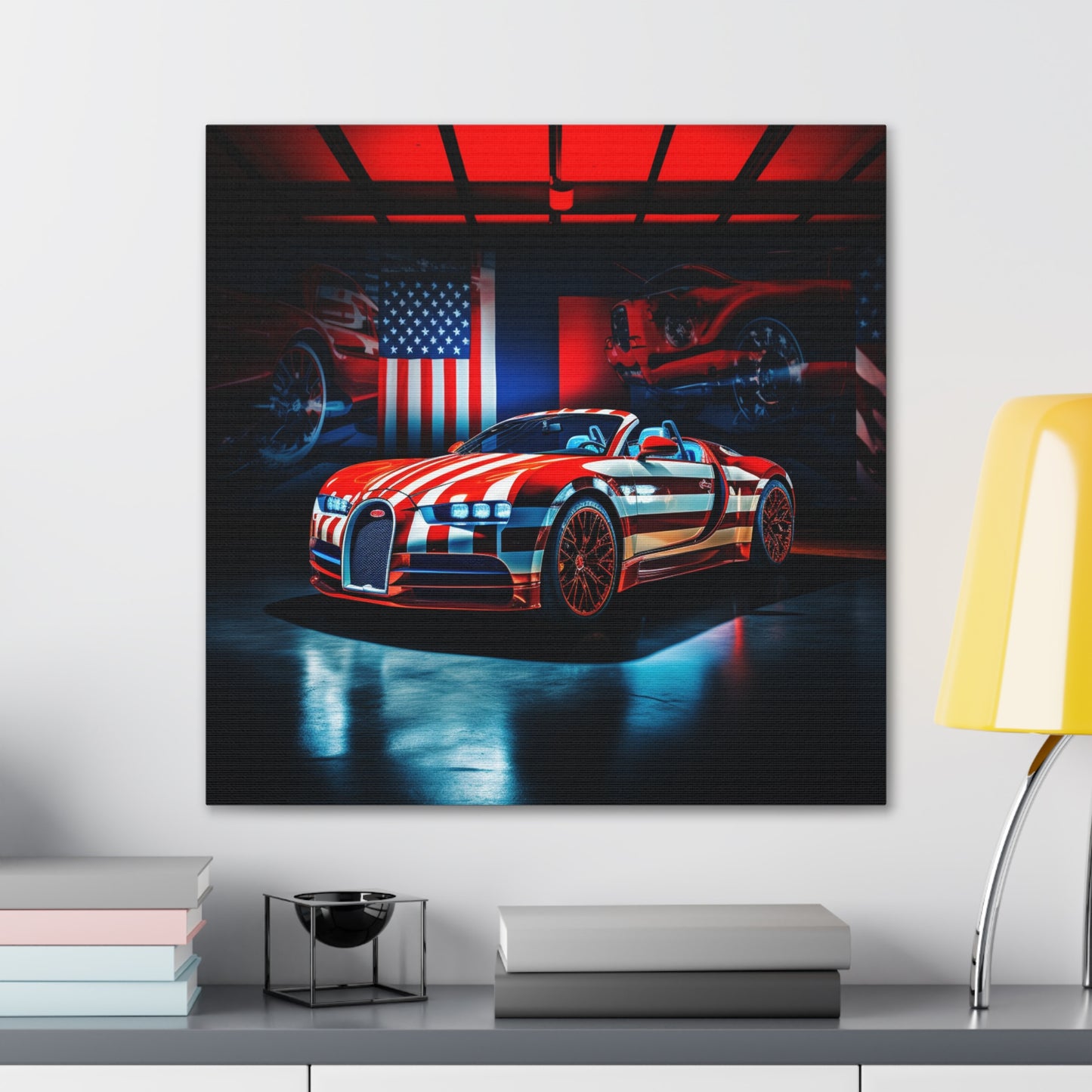 Canvas Gallery Wraps Macro Bugatti American Flag 2