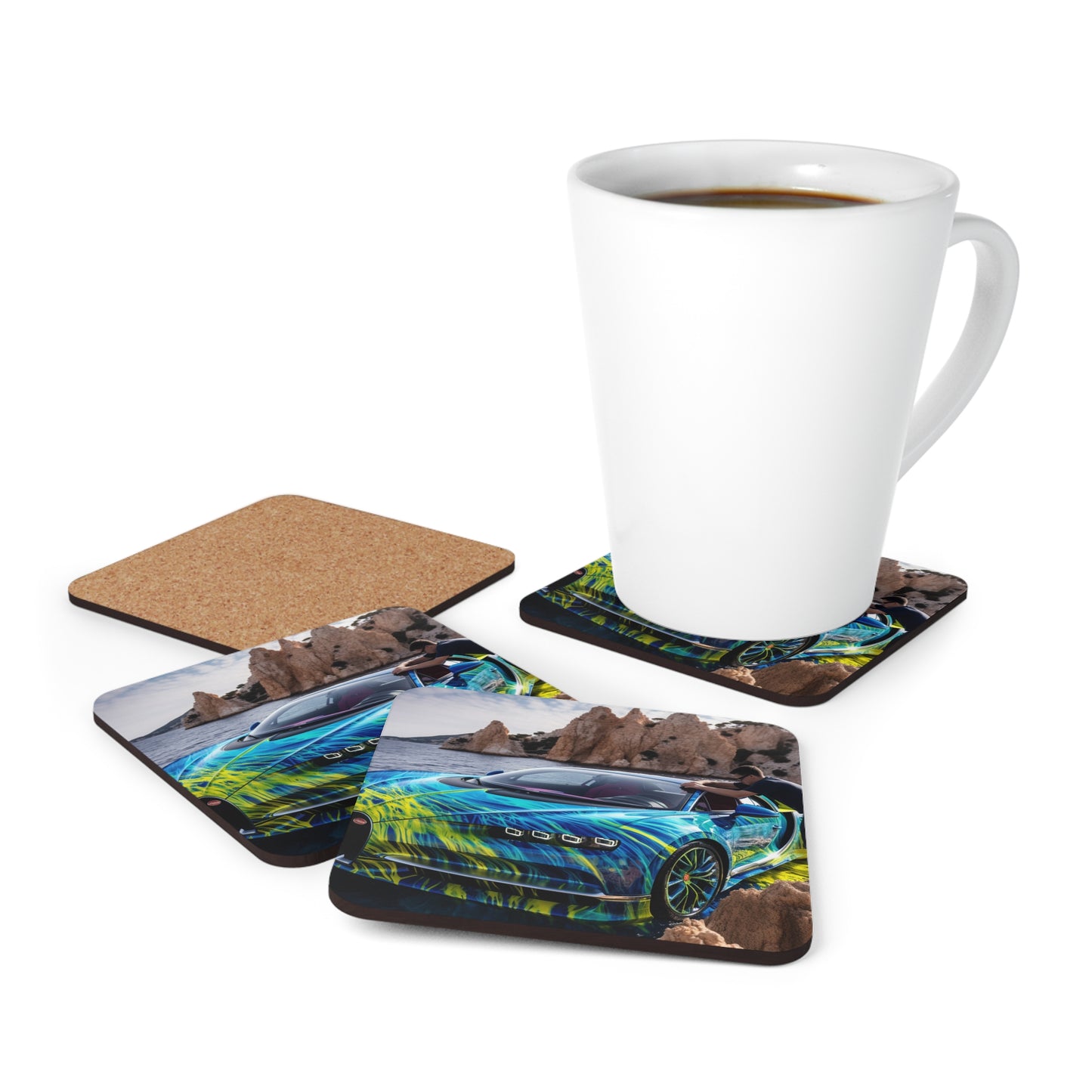 Corkwood Coaster Set Bugatti Water 1