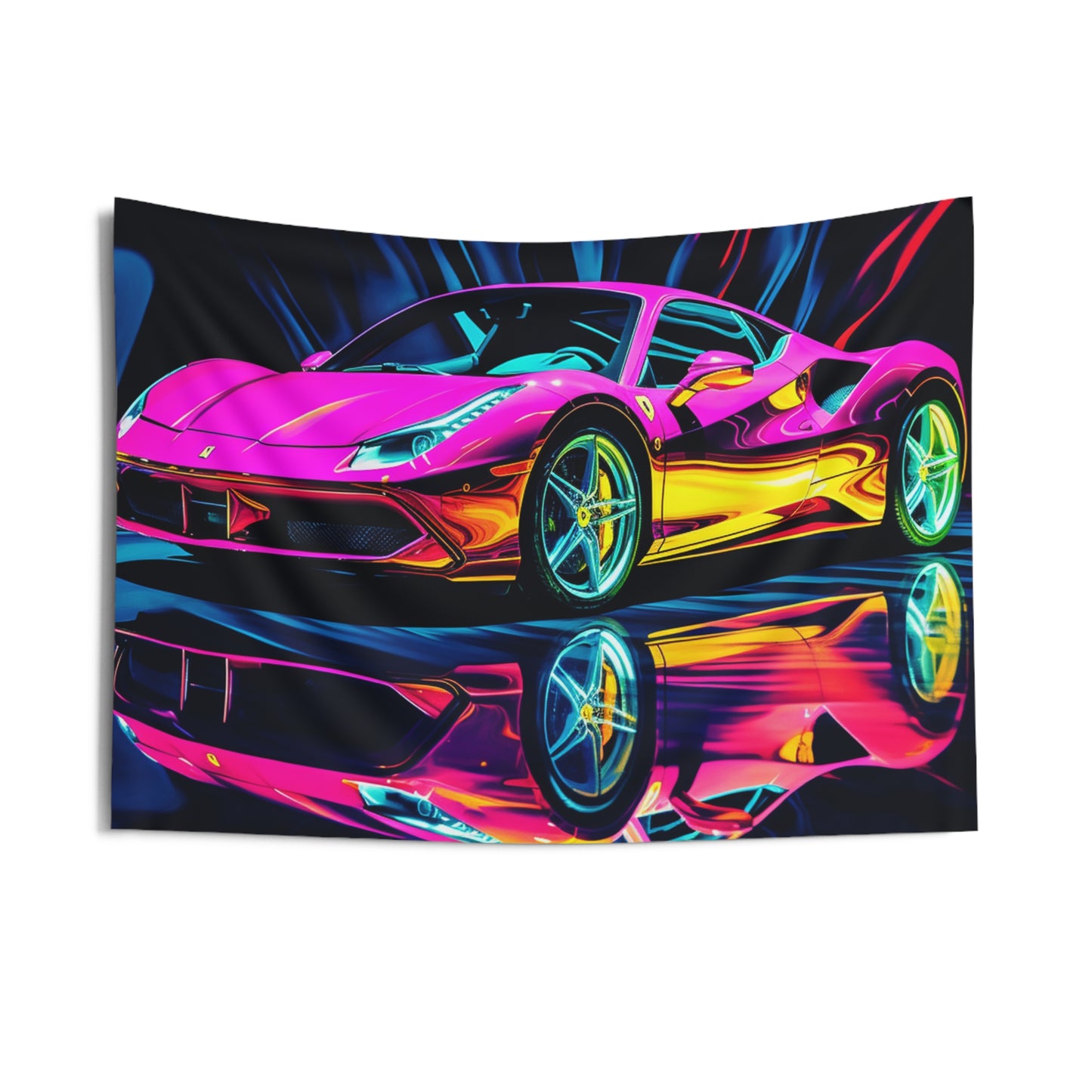 Indoor Wall Tapestries Pink Macro Ferrari 3