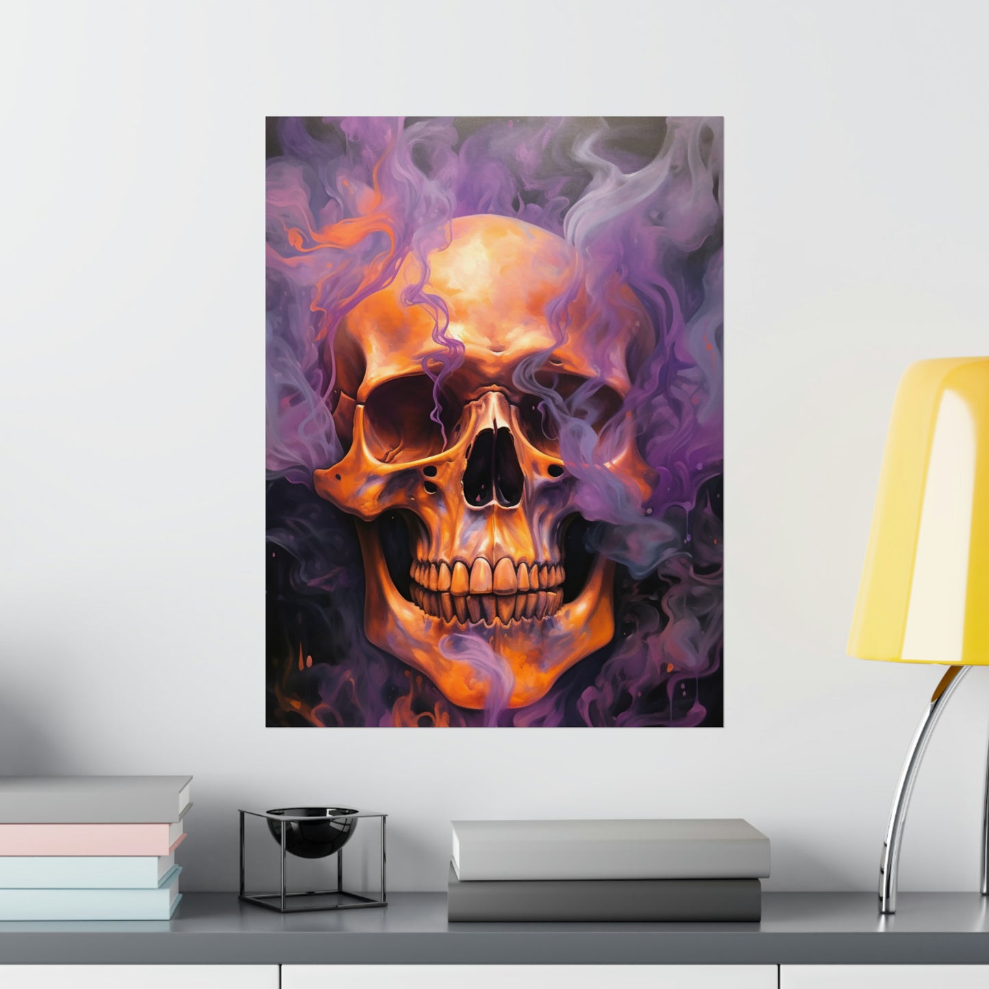 Premium Matte Vertical Posters Skull Flames 4