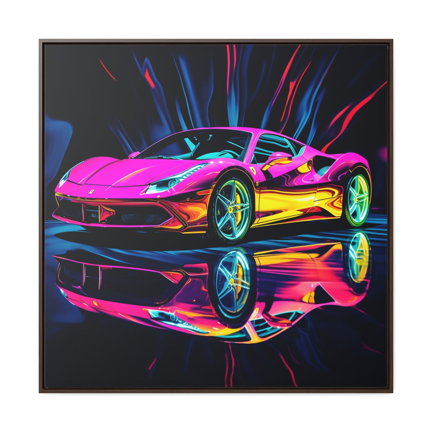 Gallery Canvas Wraps, Square Frame Pink Macro Ferrari 3