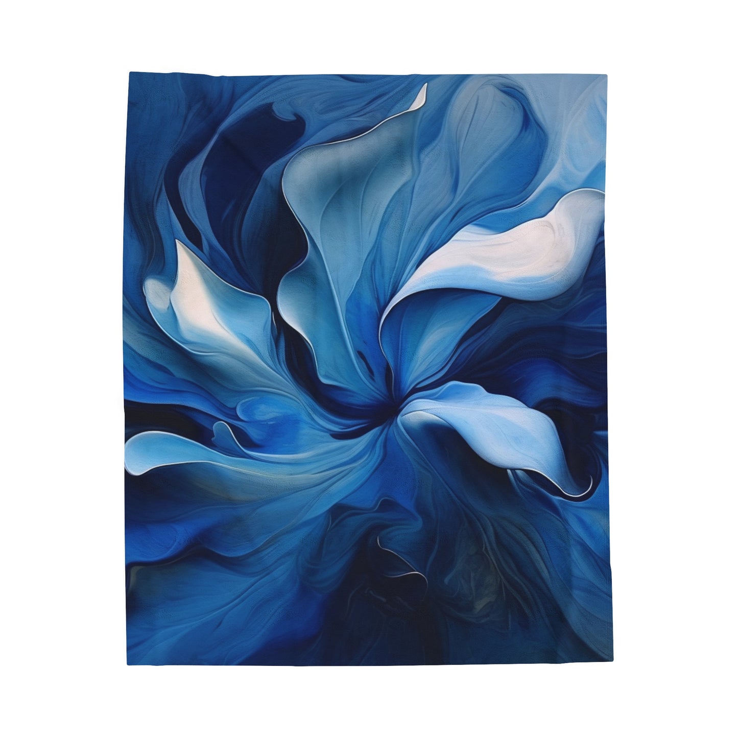 Velveteen Plush Blanket Abstract Blue Tulip 4