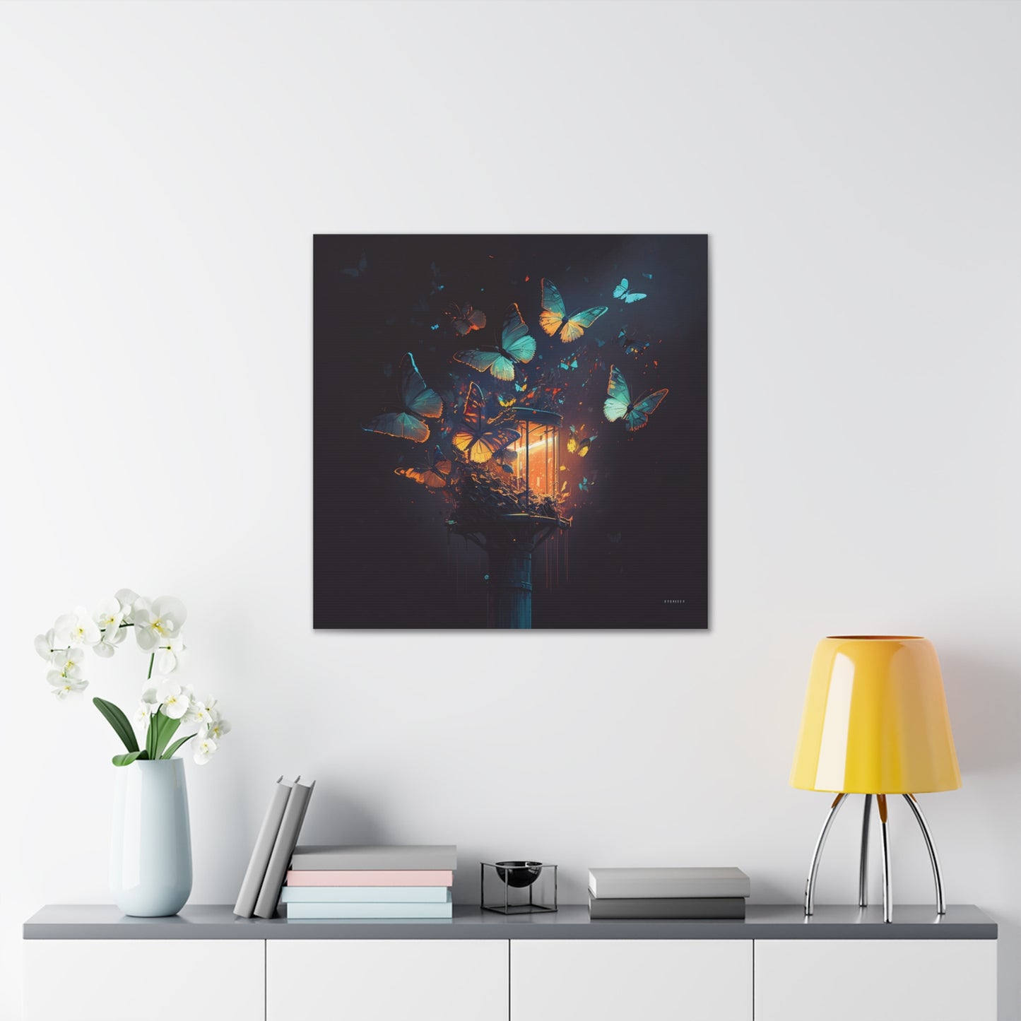 Canvas Gallery Wraps Street Light Butterfly 1