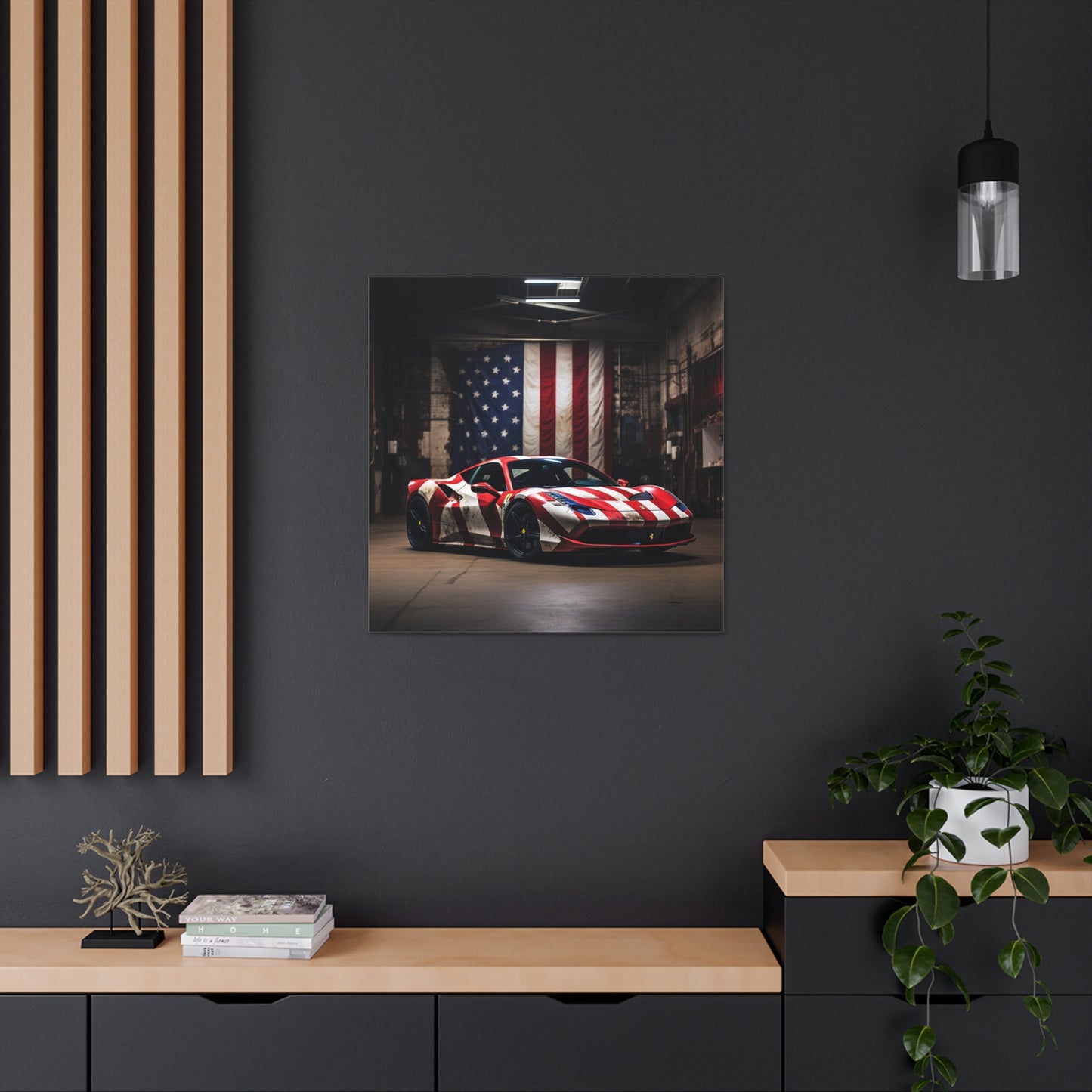 Canvas Gallery Wraps American Flag Farrari 2